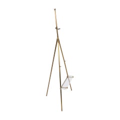 Cavalletto in ottone con ripiano in acrilico