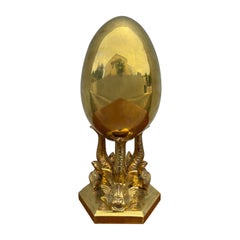 Brass Egg & Dolphin Centerpiece