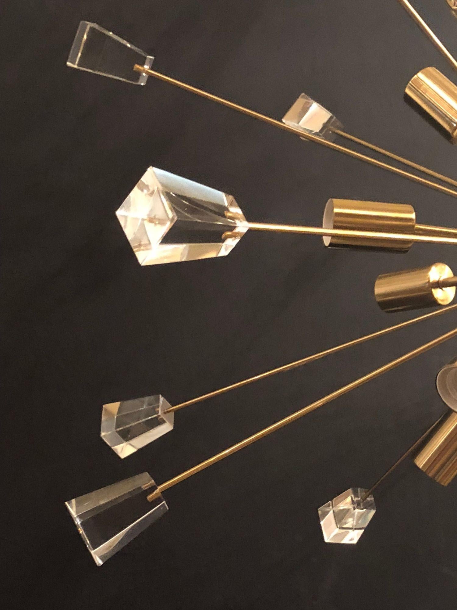 Brass Eighteen-Light Sputnik Chandelier in the Mid-Century Modern Style For Sale 3