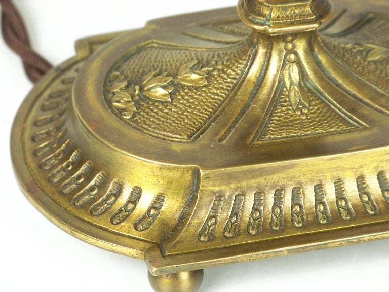 Brass Electric Candlesticks with Fine Chiselling For Sale at 1stDibs