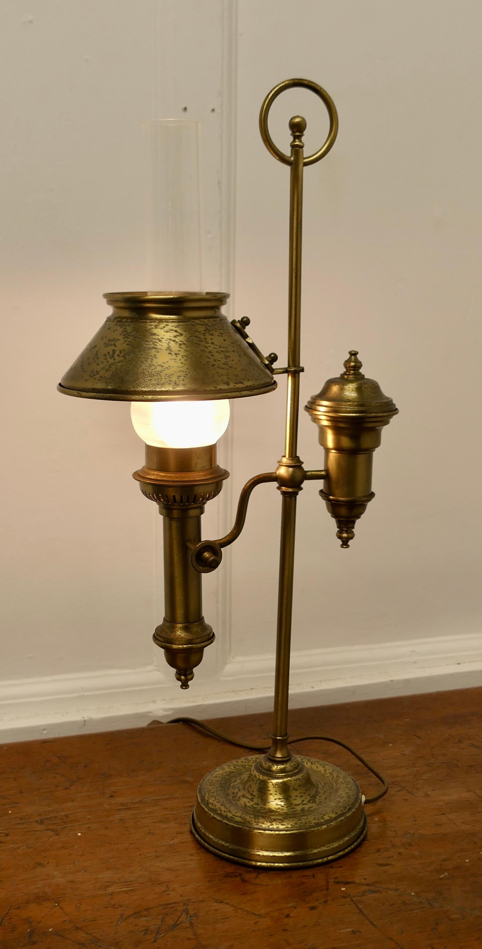 Brass Electrified Table Lamp   b For Sale 1