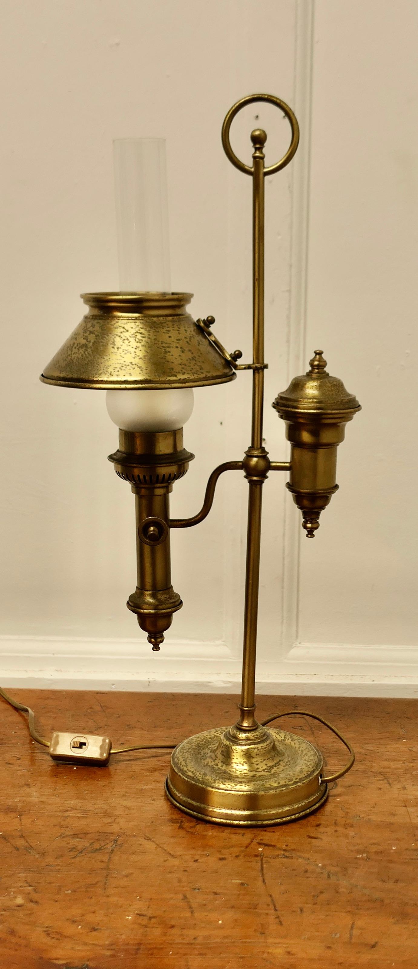 Brass Electrified Table Lamp   b For Sale 2