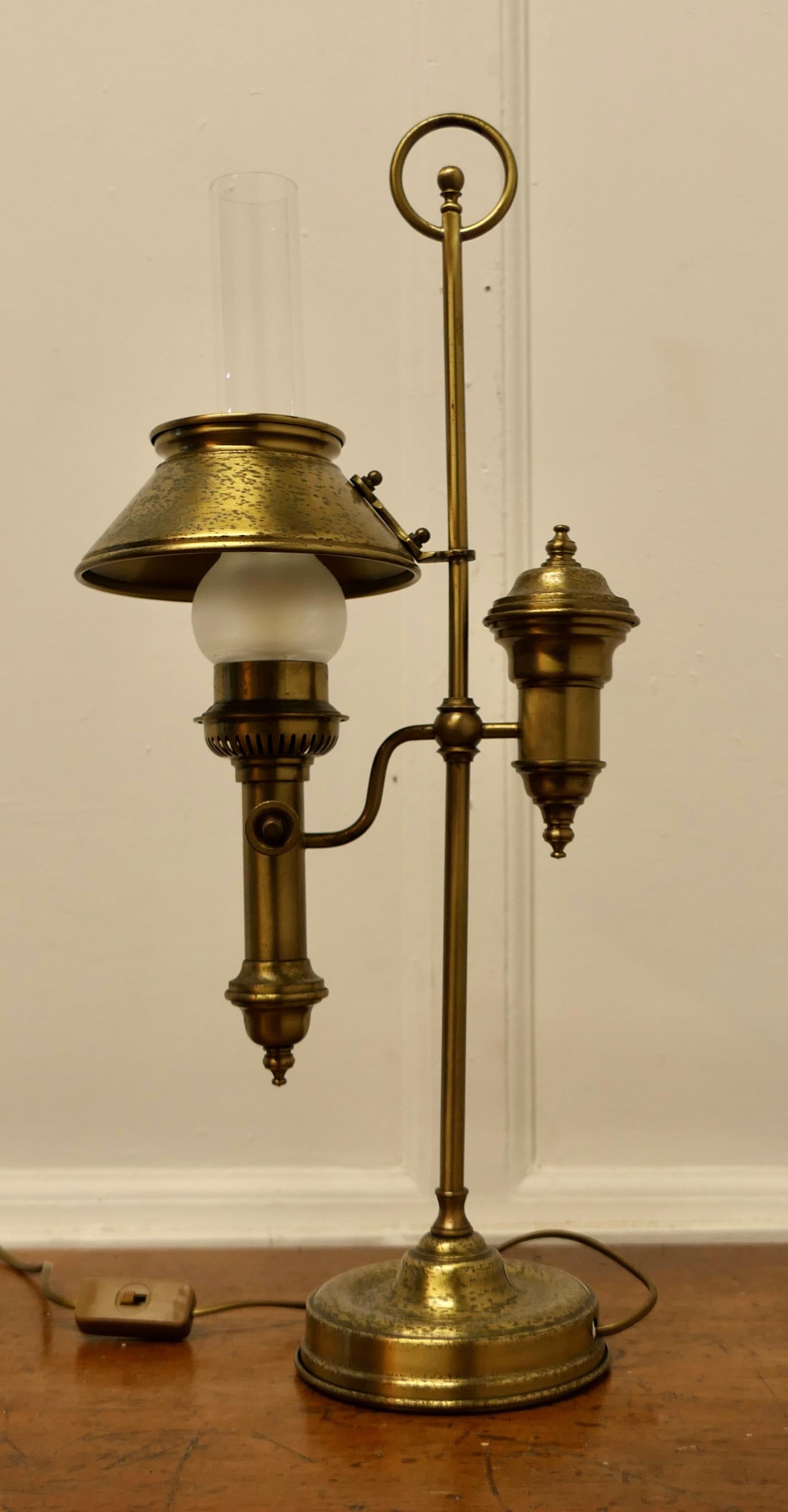 Brass Electrified Table Lamp   b For Sale 3