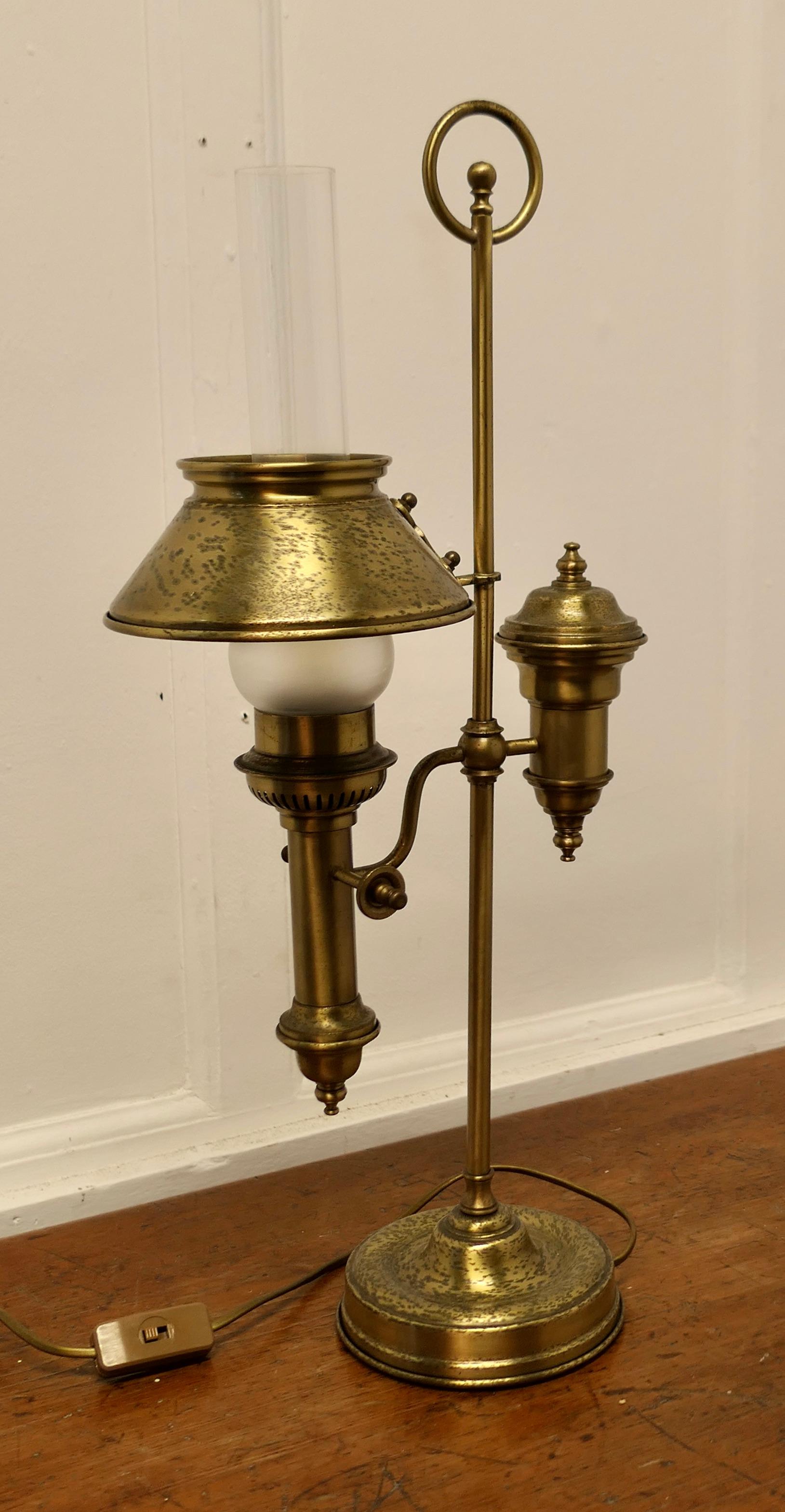Brass Electrified Table Lamp   b For Sale 4