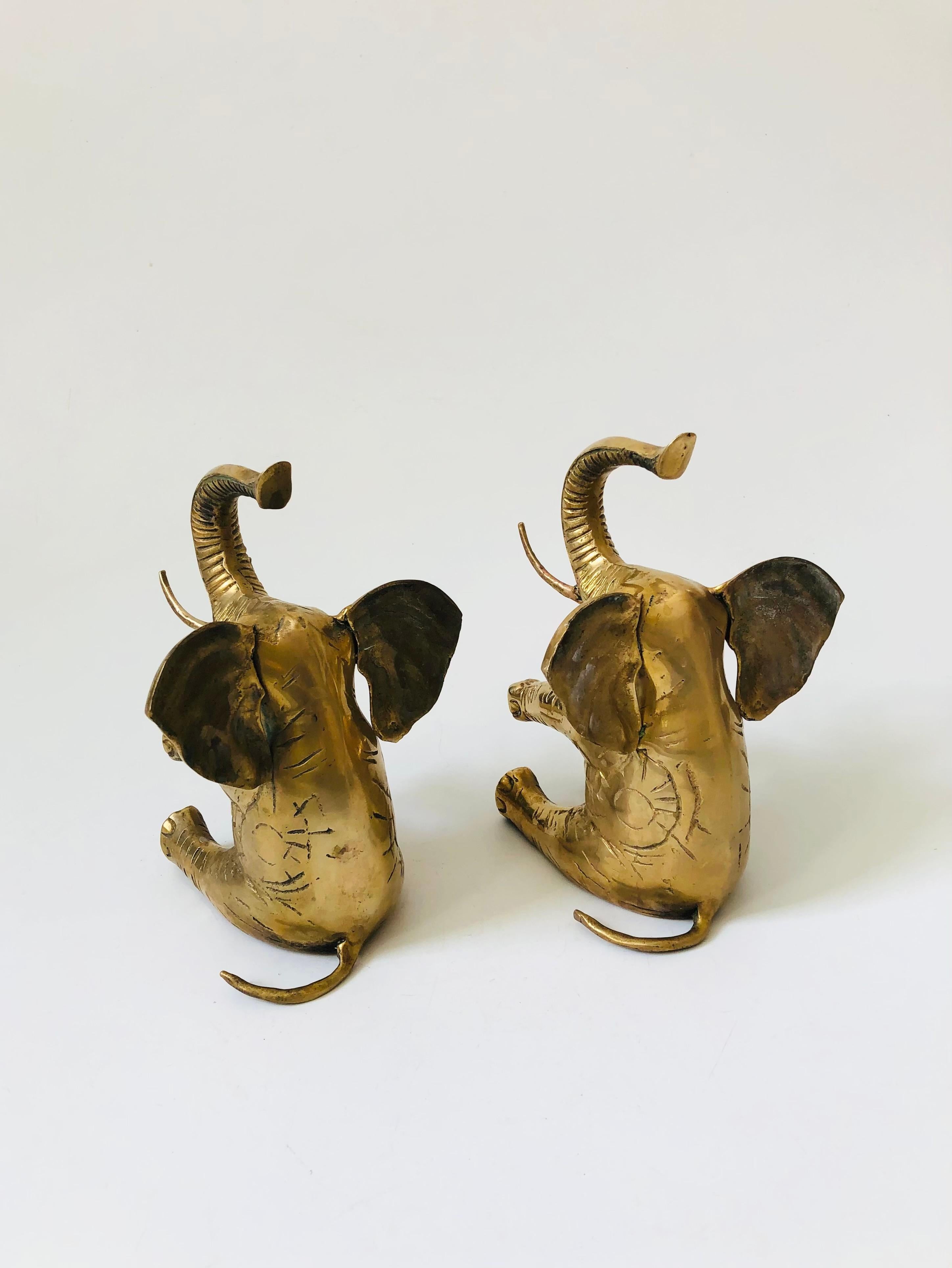 Brass Elephant Bookends - Set of 2 5