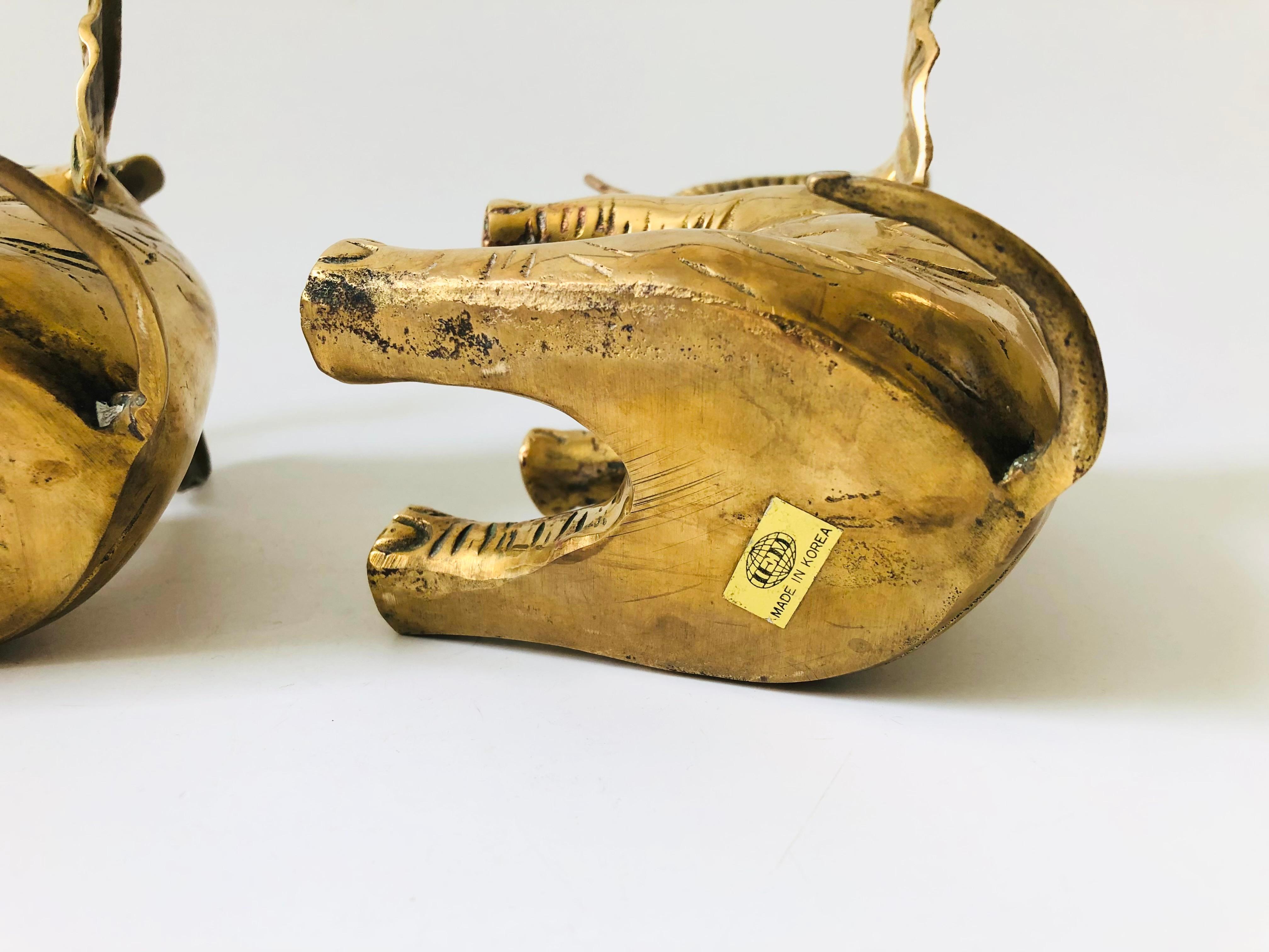 Brass Elephant Bookends - Set of 2 7