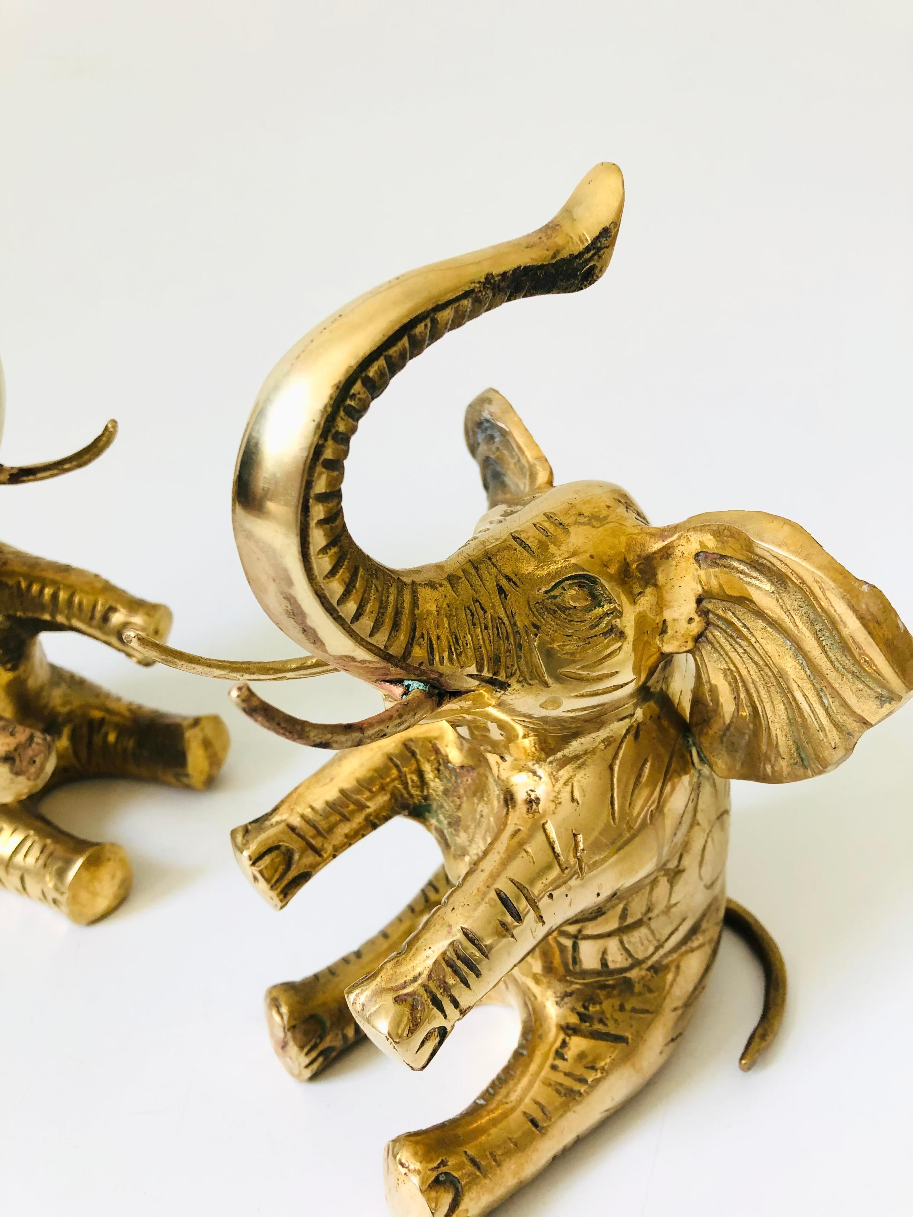Brass Elephant Bookends - Set of 2 1