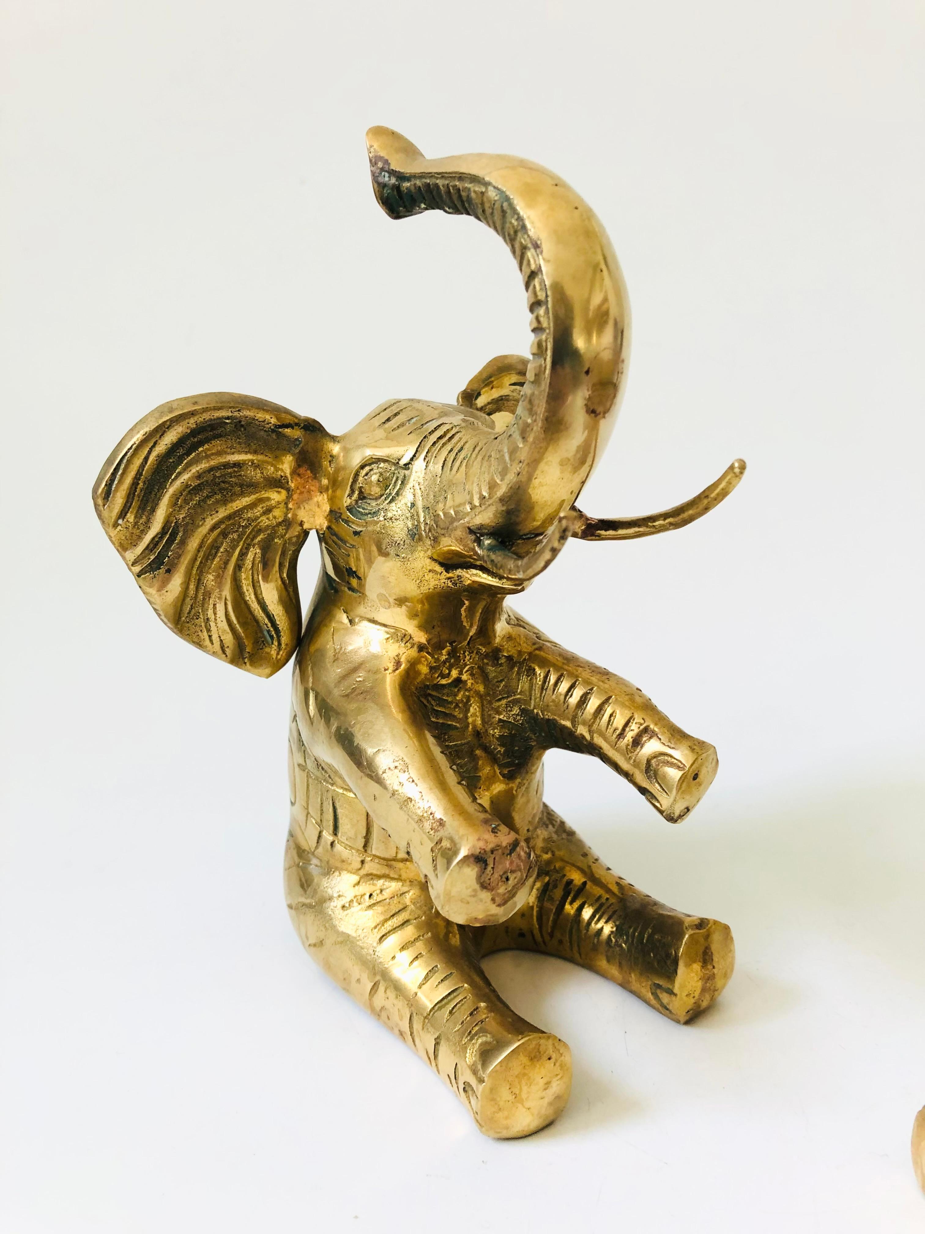 Brass Elephant Bookends - Set of 2 2