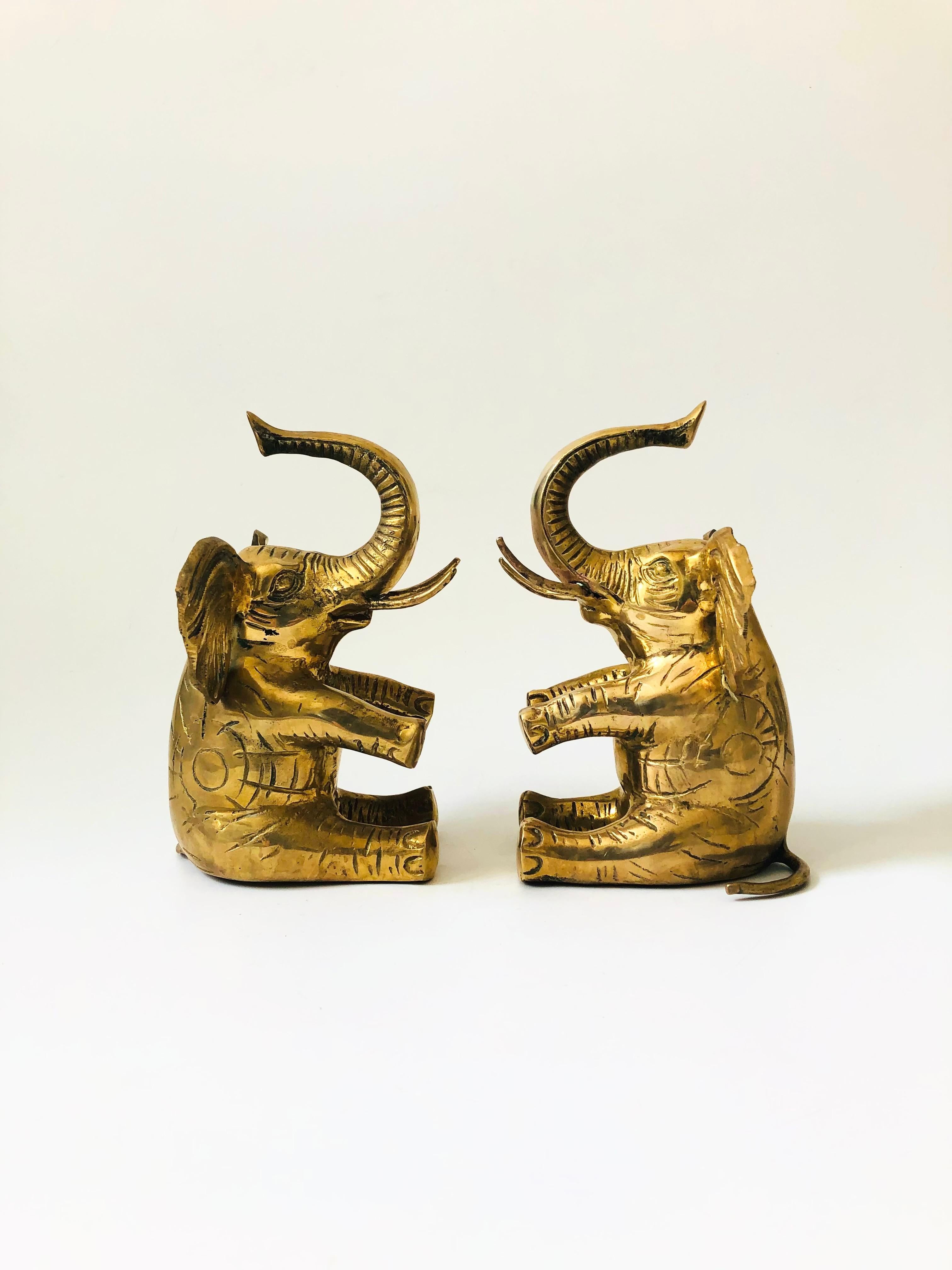 Brass Elephant Bookends - Set of 2 4