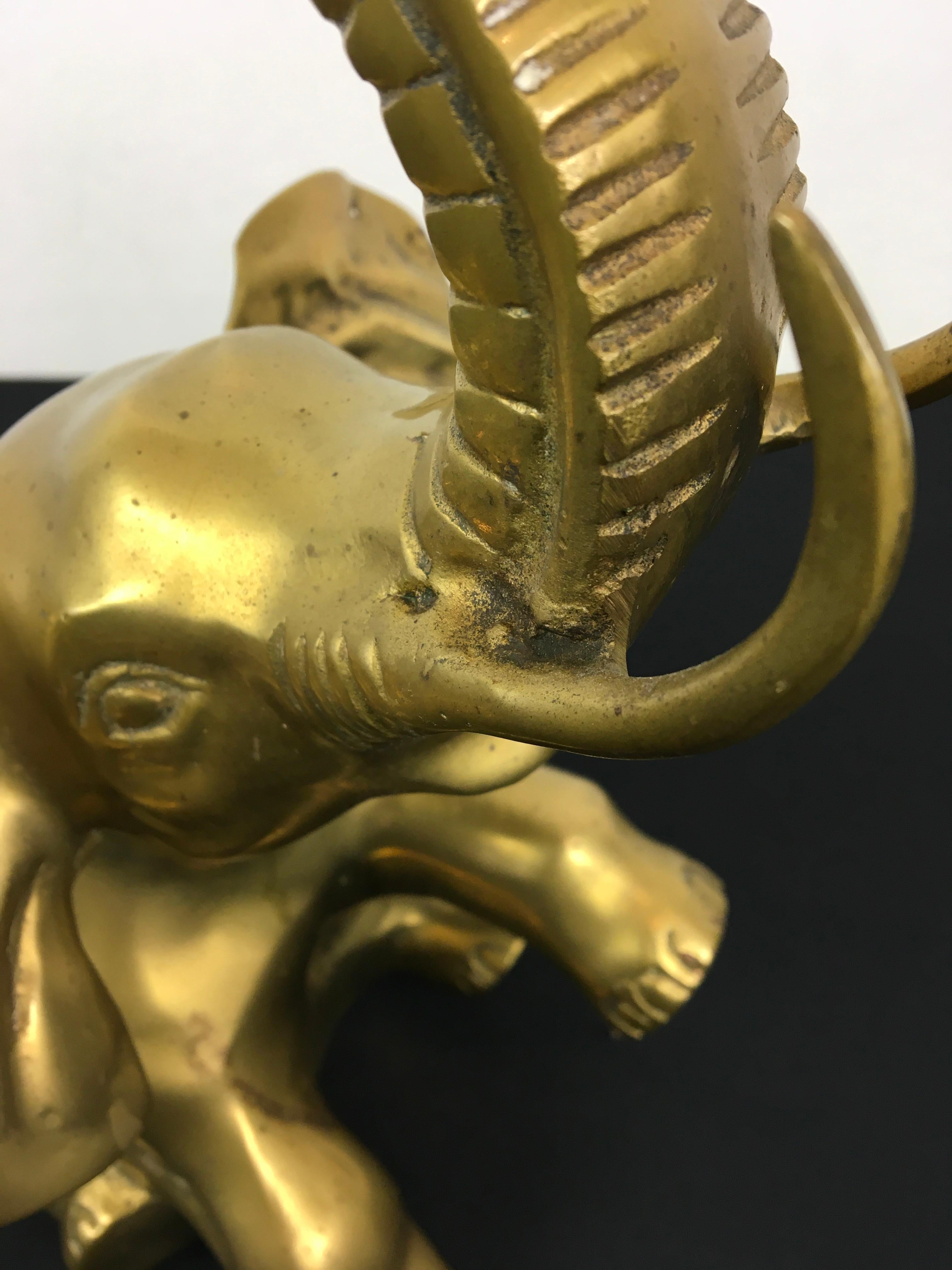Brass Elephant Sculpture, Sitting Elephant, 1960s For Sale 3