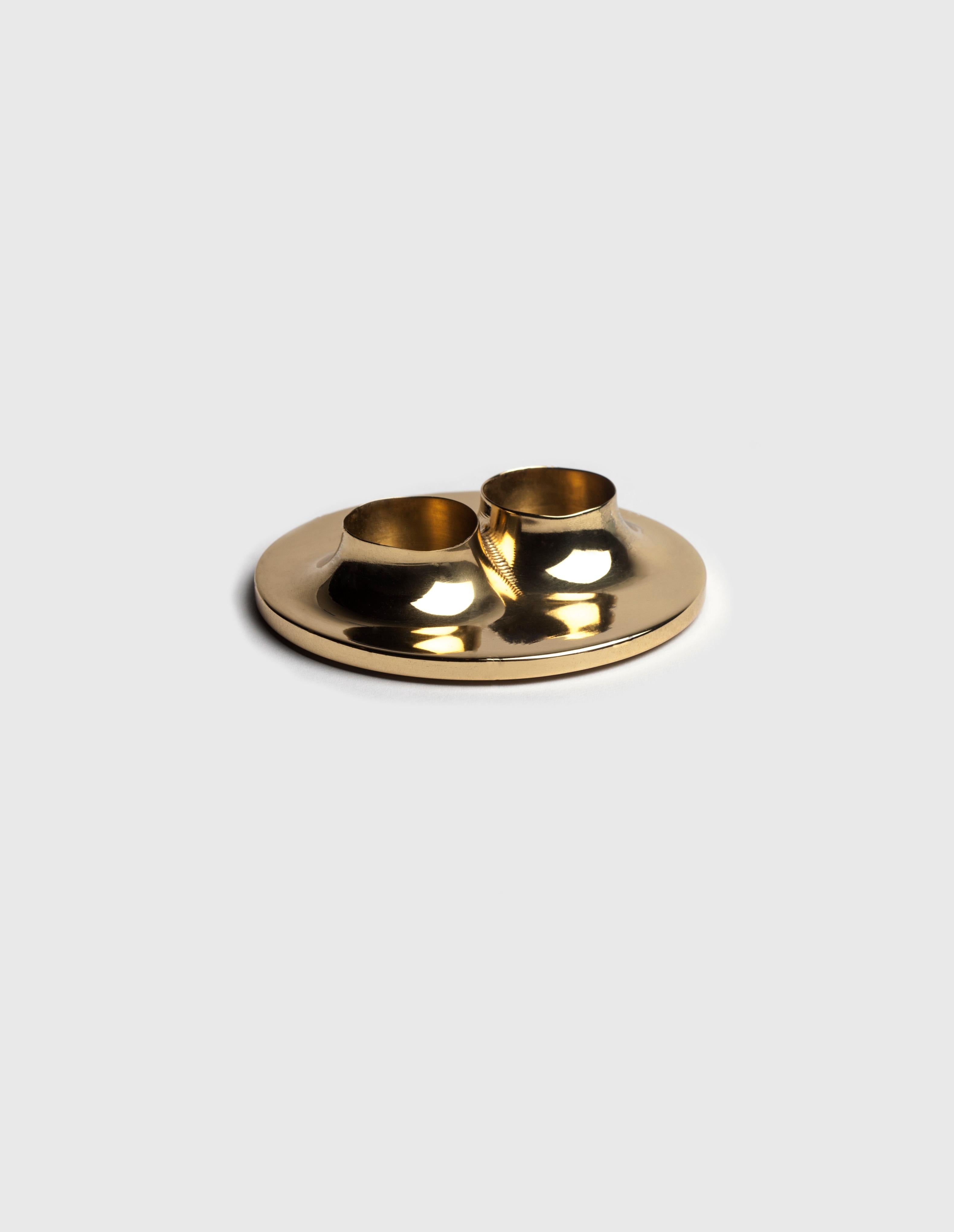 Post-Modern Brass Eleven Candleholder by Gentner Design For Sale