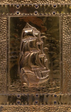 Brass embossed Umbrella Stand 1930s Holland