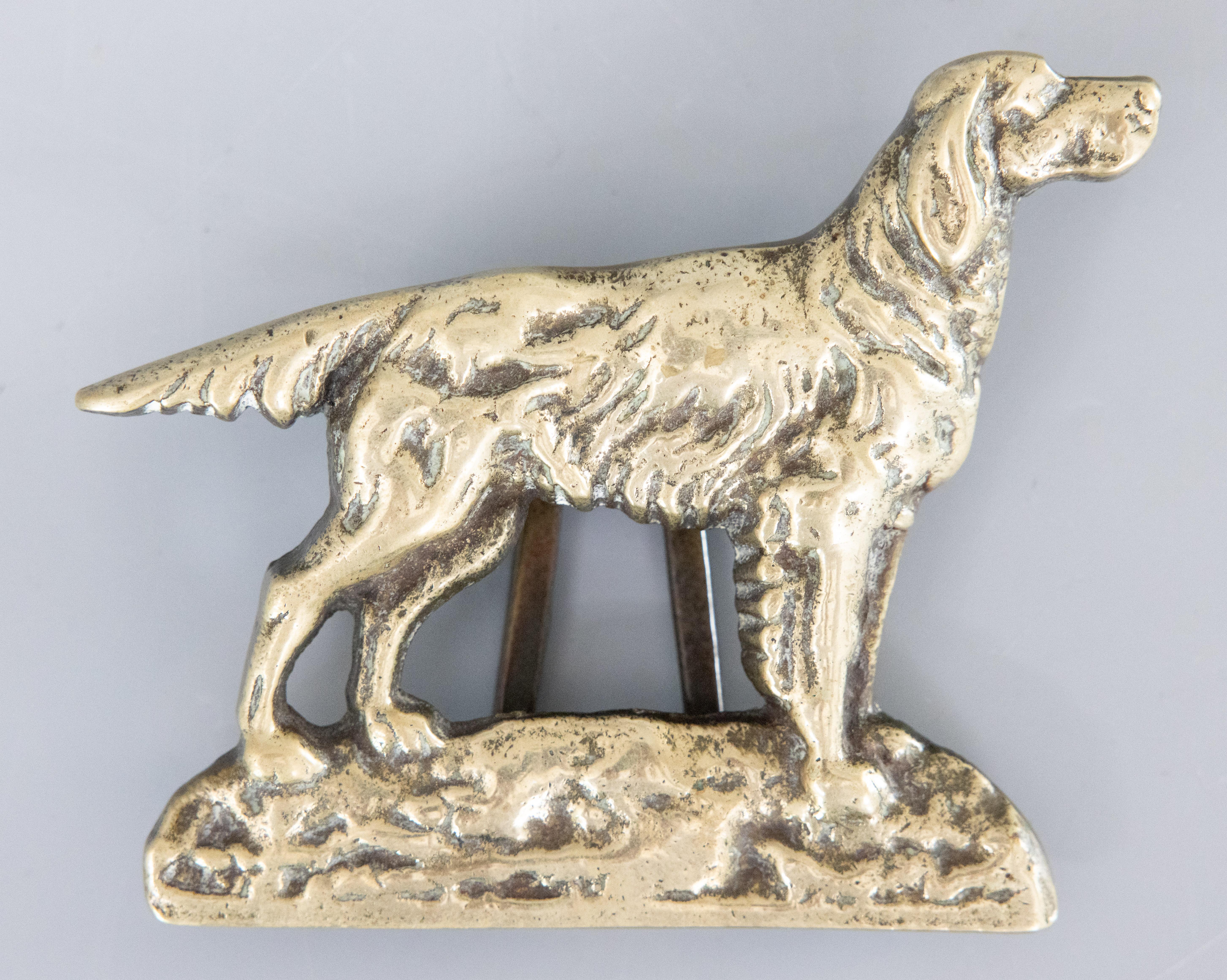 English Setter Sporting Dog Türklopfer aus Messing, CIRCA 1930 im Angebot 1
