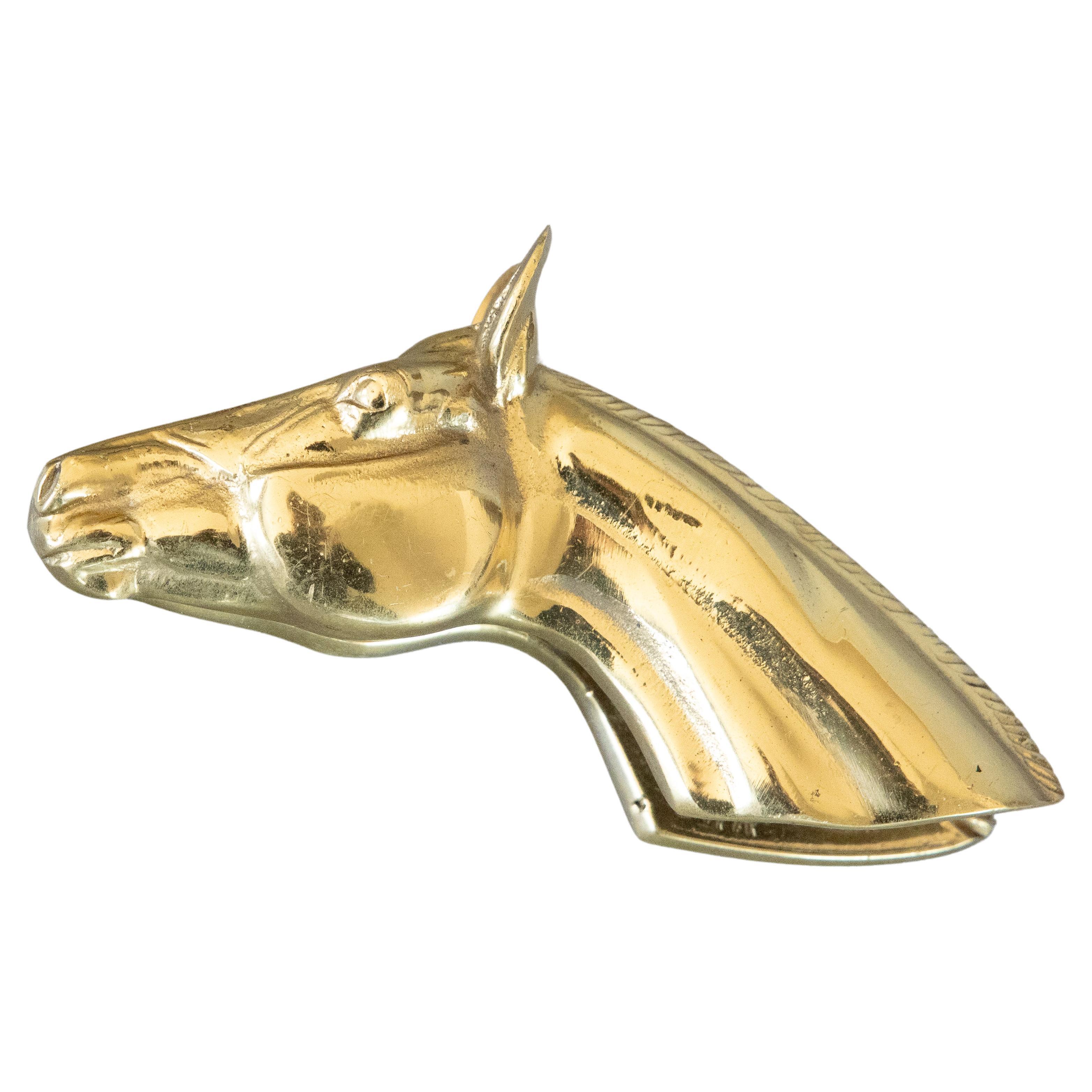 Brass Equestrian Horse Head Desk Letter or Paper Clip, 1949 For Sale