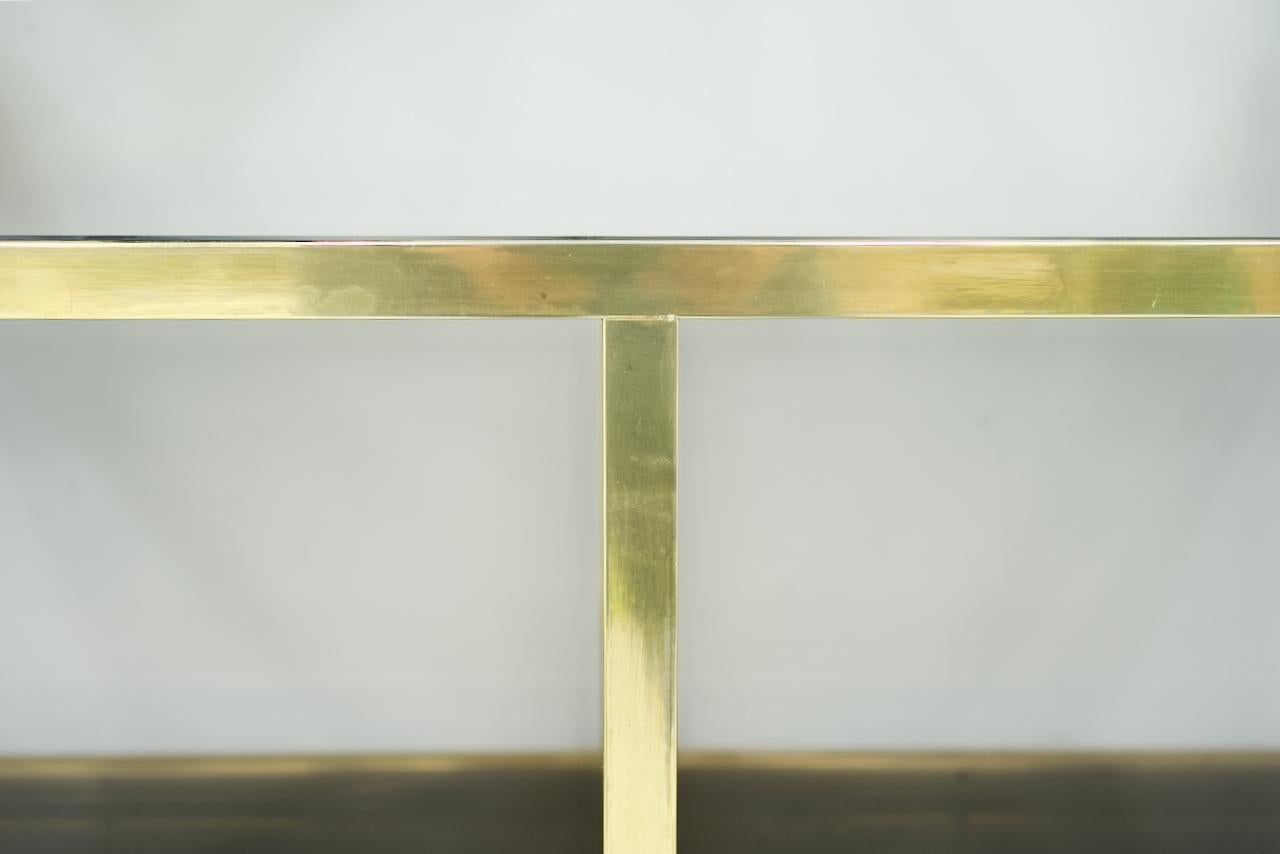 Brass Étagère Shelf or Room Divider with Black Sideboard by Kim Moltzer, 1970s 2