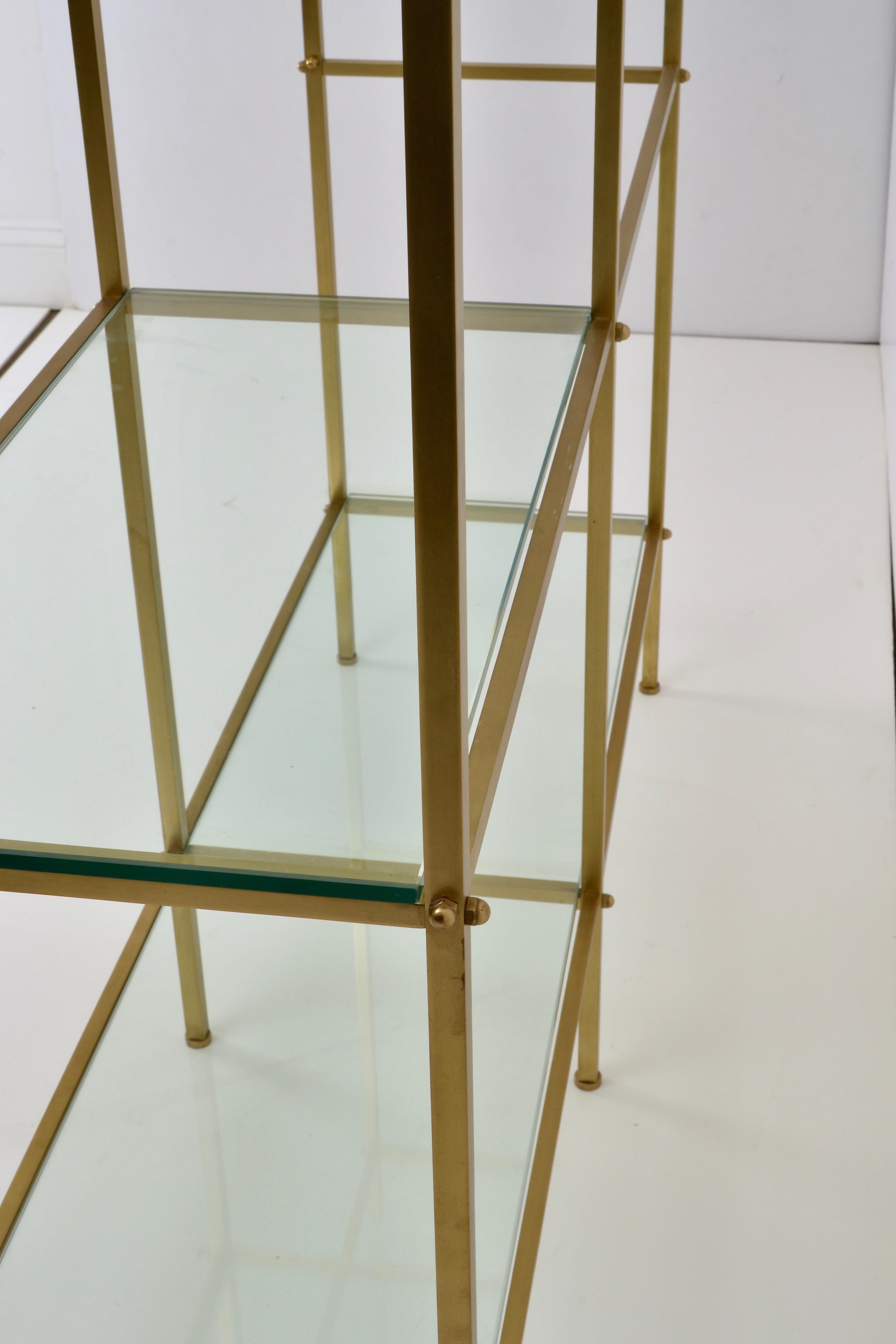 Brass Etagere with Glass Shelves, 1970s For Sale 5