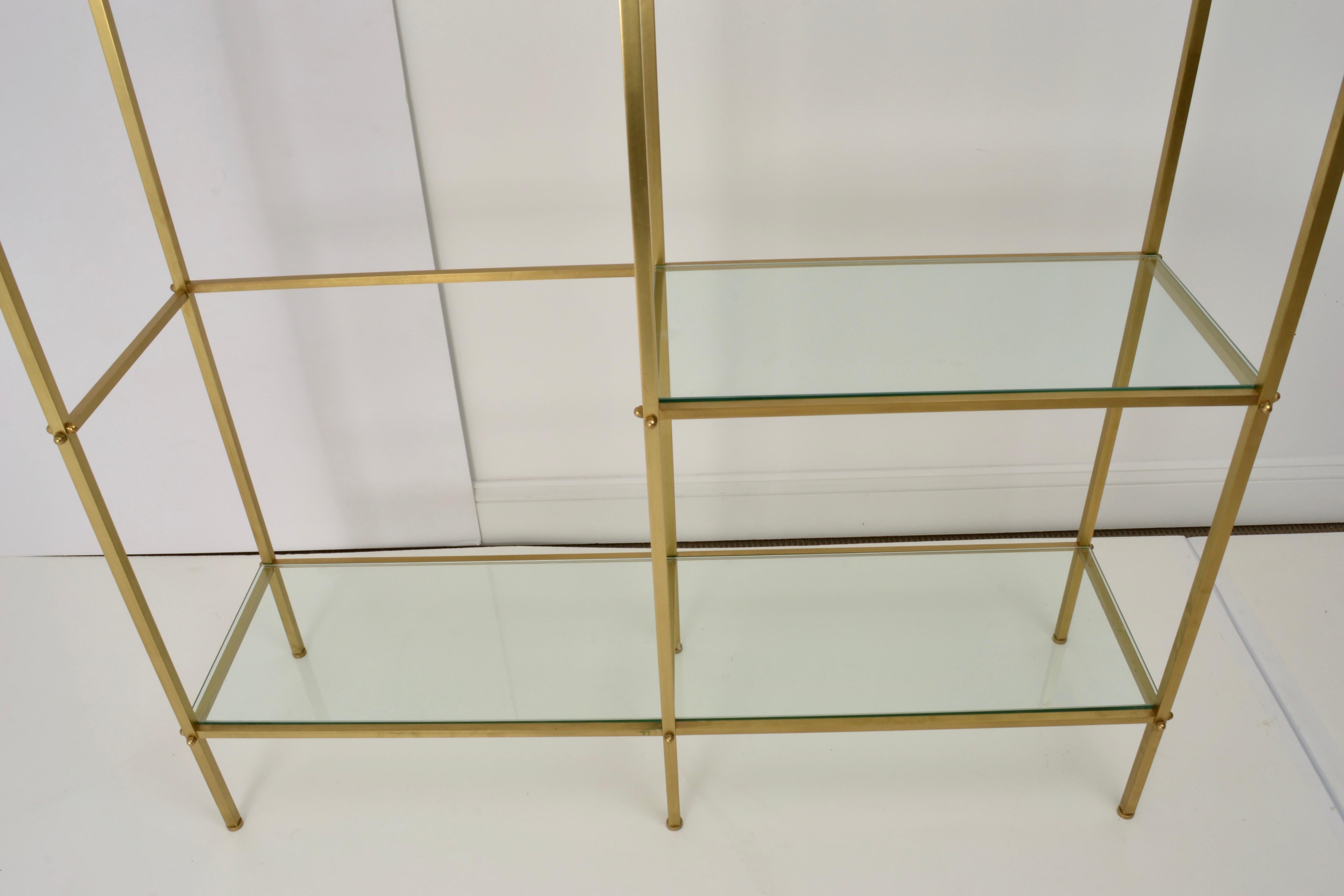 Brass Etagere with Glass Shelves, 1970s For Sale 2