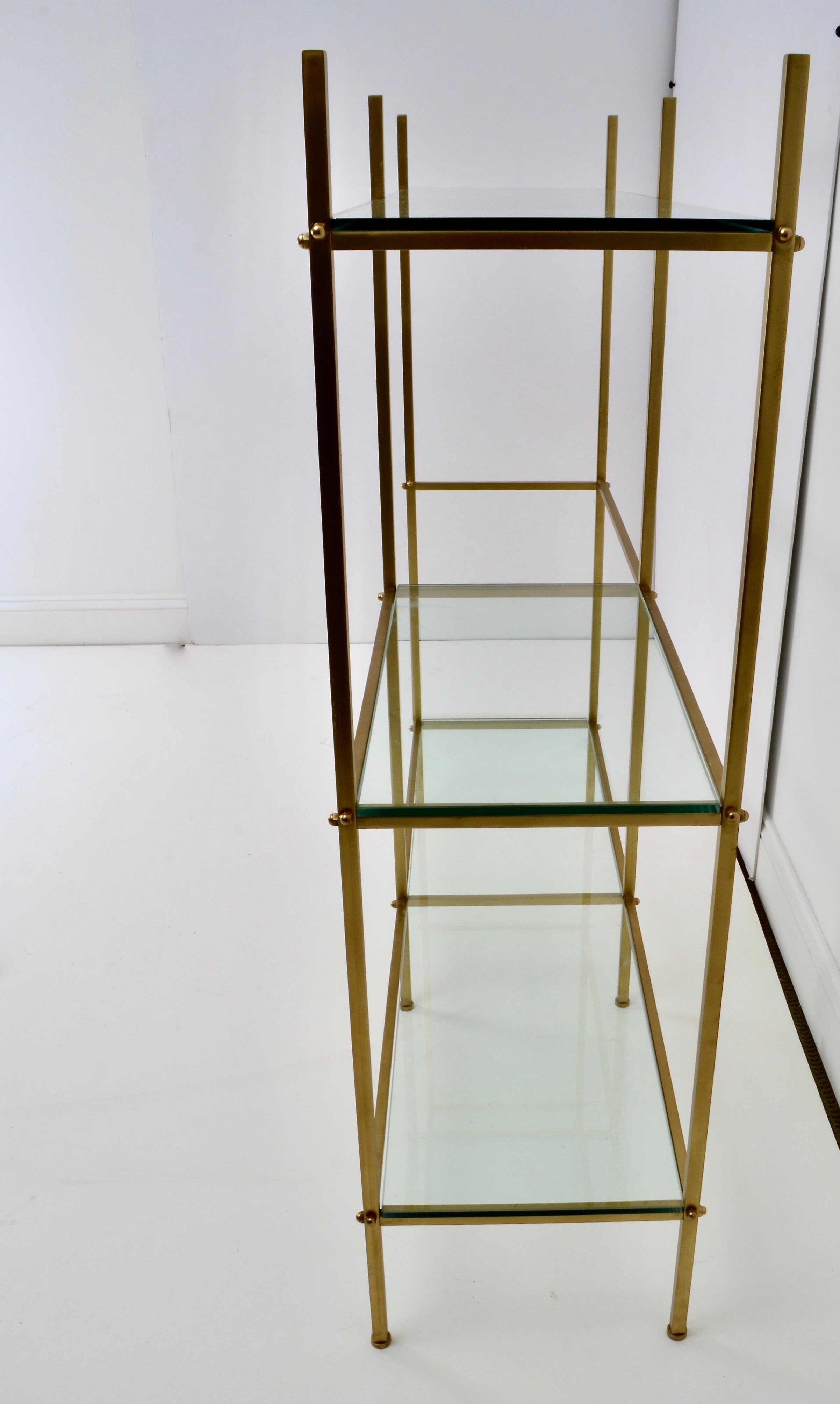 Brass Etagere with Glass Shelves, 1970s For Sale 4