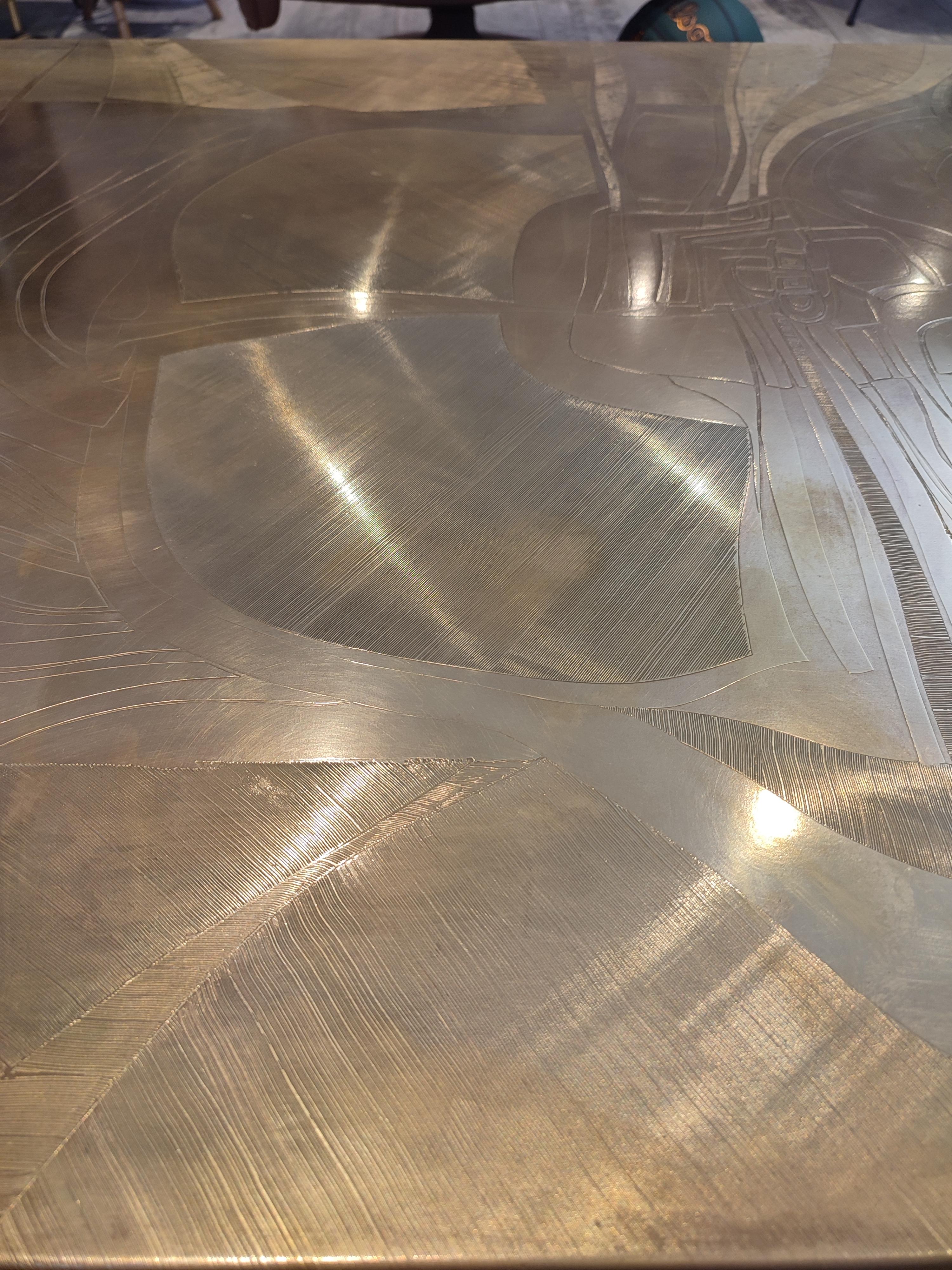 Brass Etched Coffee Table by Christian Krekels 2