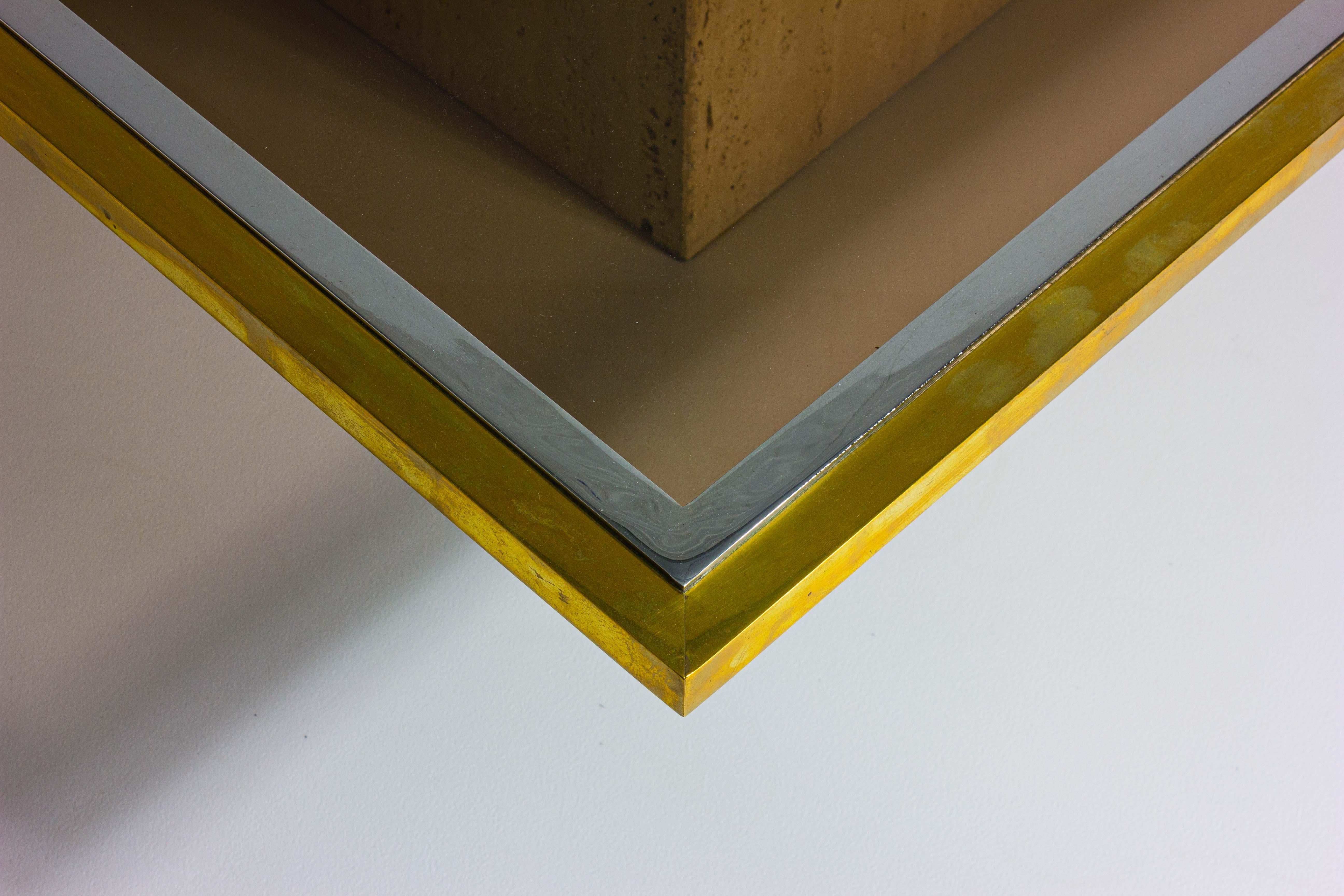 Brass etched coffee table by Roger Vanhevel, Belgium 1970s In Good Condition In Antwerpen, VAN