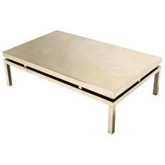 Brass Etched Coffee Table by Willy Daro, 1970s, Belgium