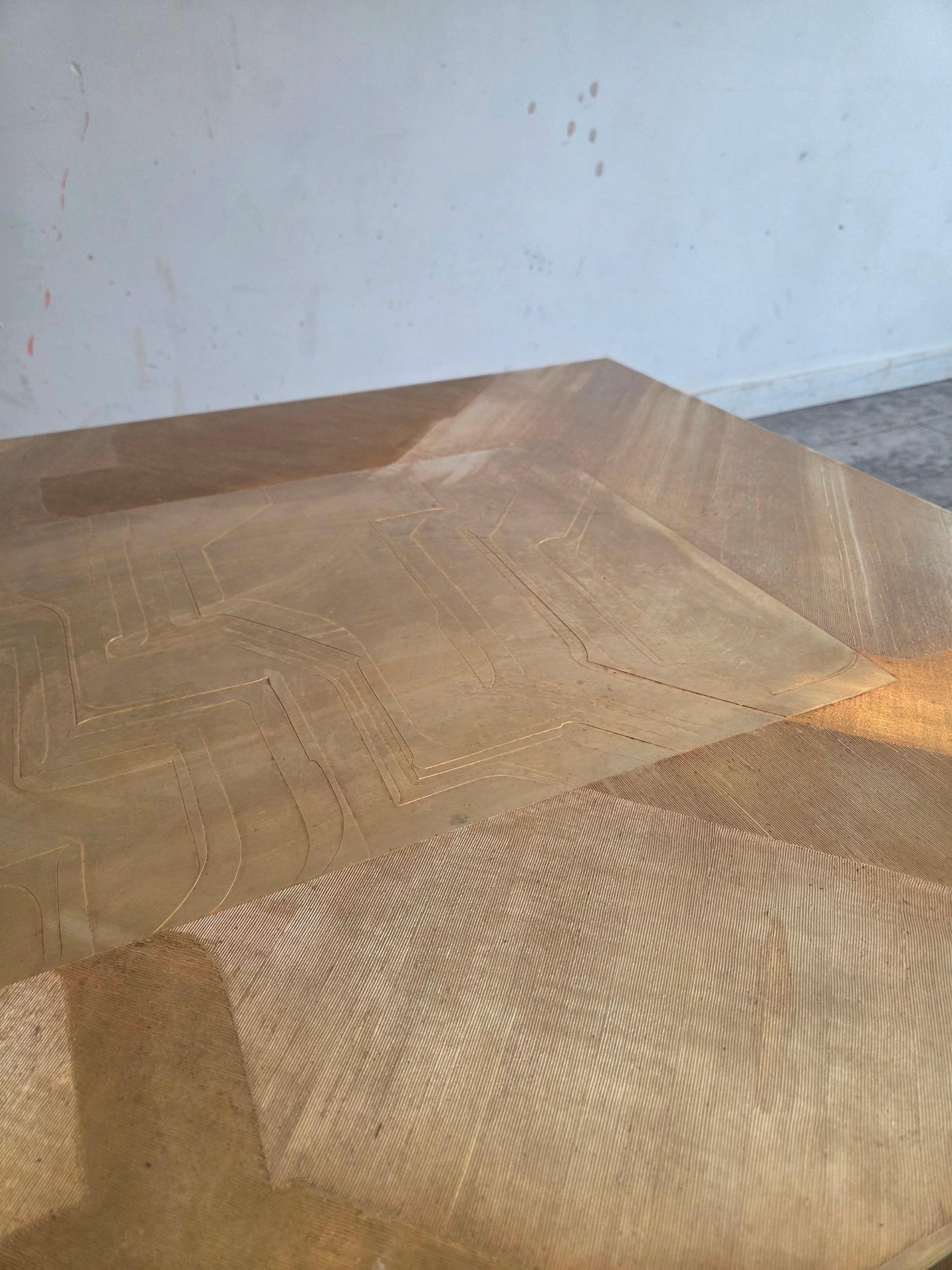 Brass Etched Coffeetable by 