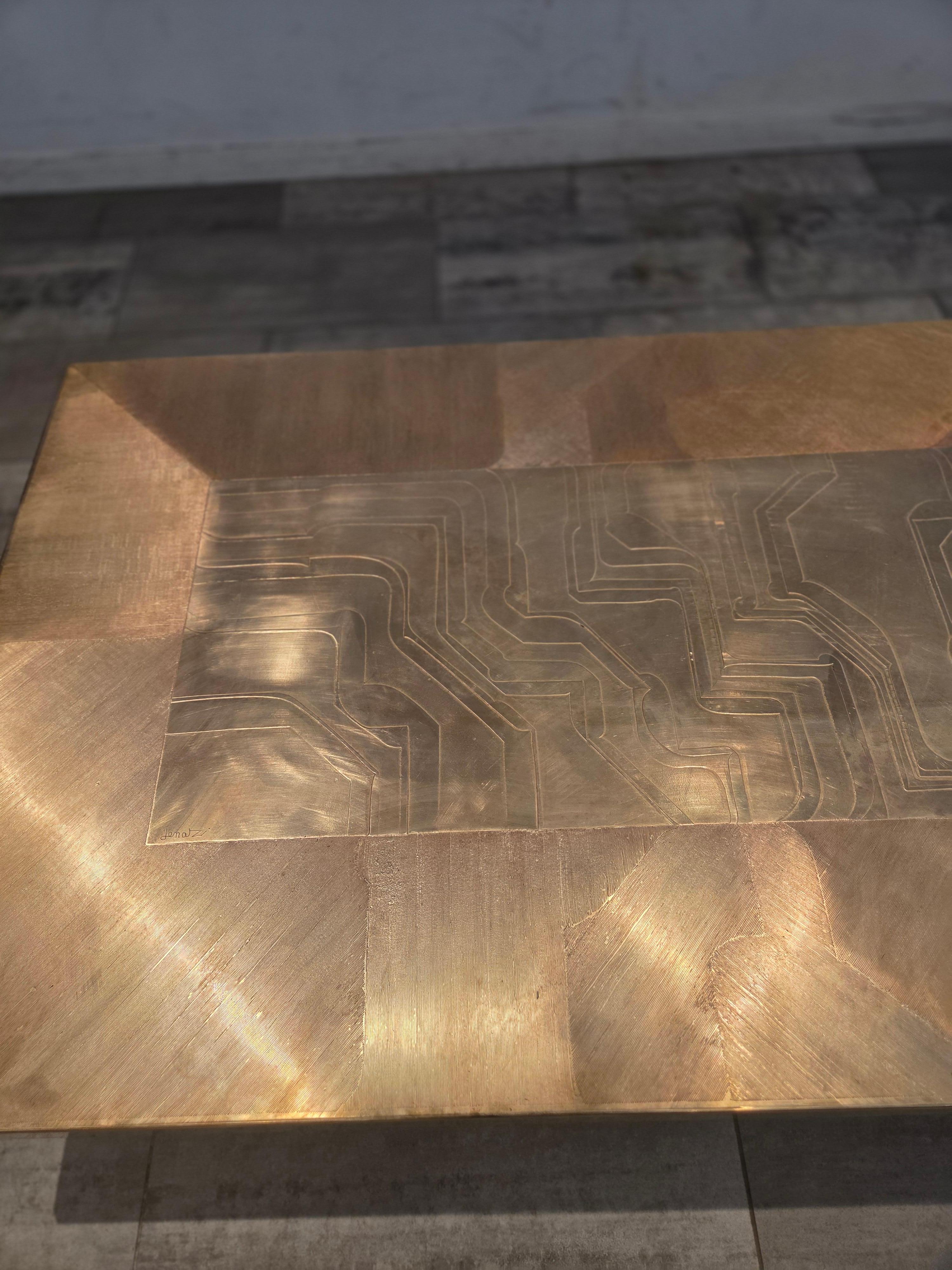 Belga Brass Etched Coffeetable by 