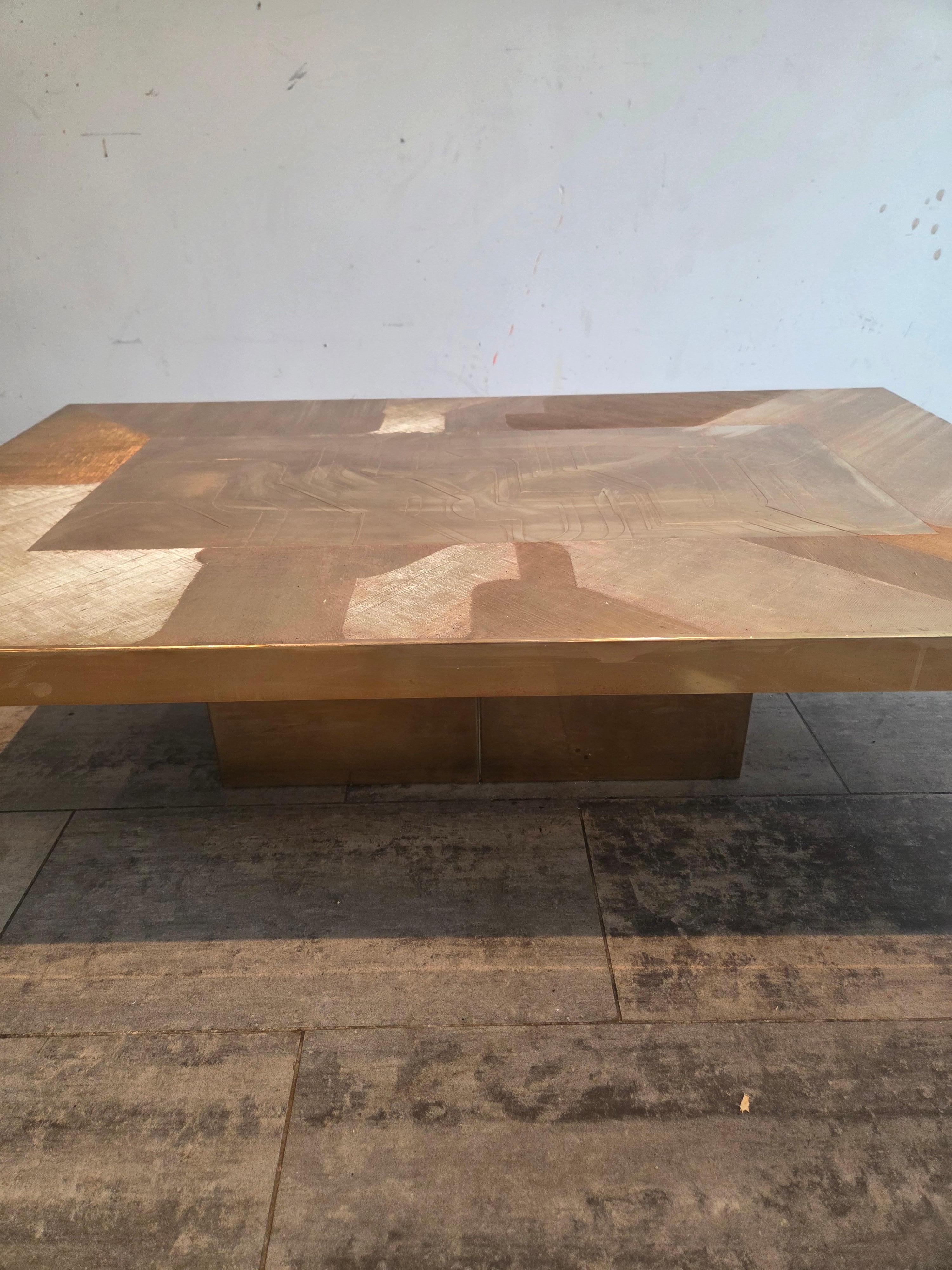 Ottone Brass Etched Coffeetable by 
