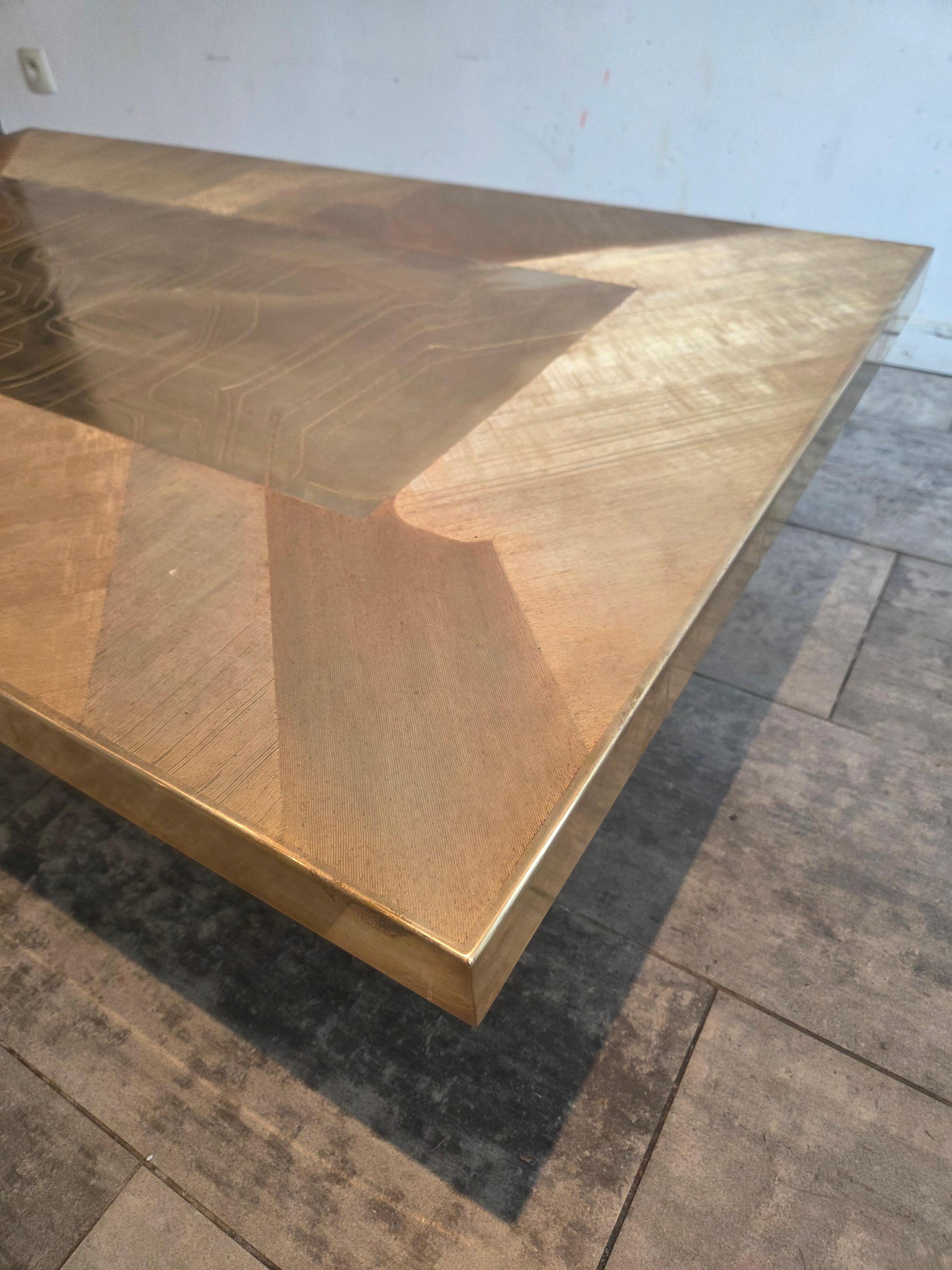 Brass Etched Coffeetable by 