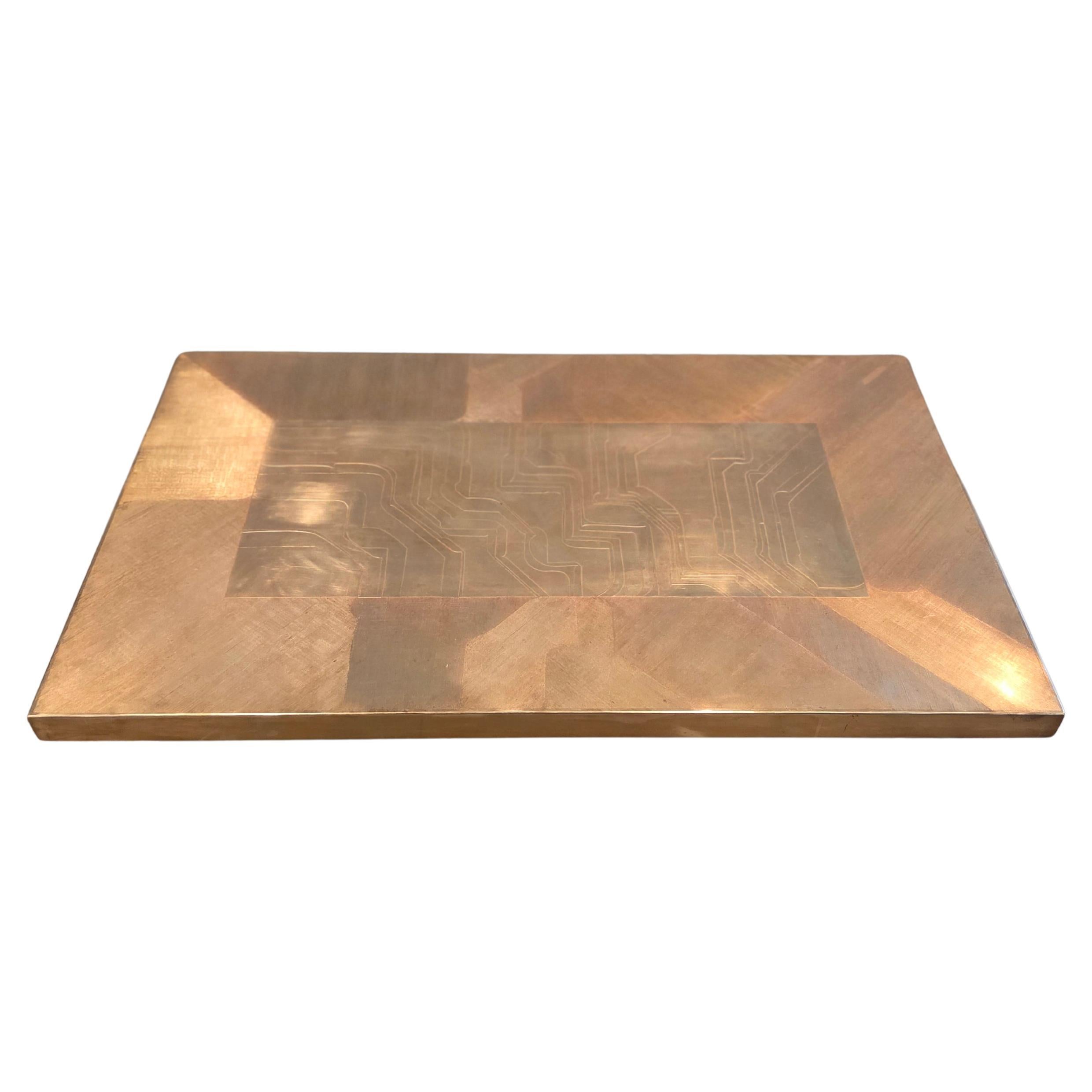 Brass Etched Coffeetable by "Nadie Jenatzy" 1970s" in vendita