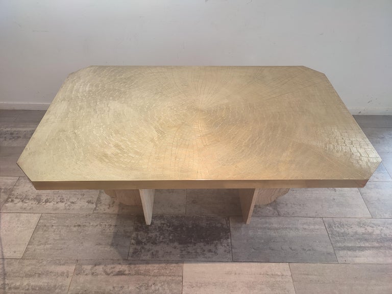 Brass Etched Dining/ Desk Table by 
