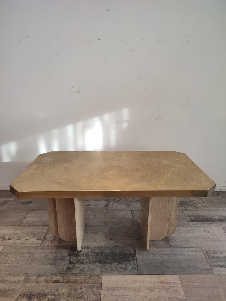 Brass Etched Dining/ Desk Table by 