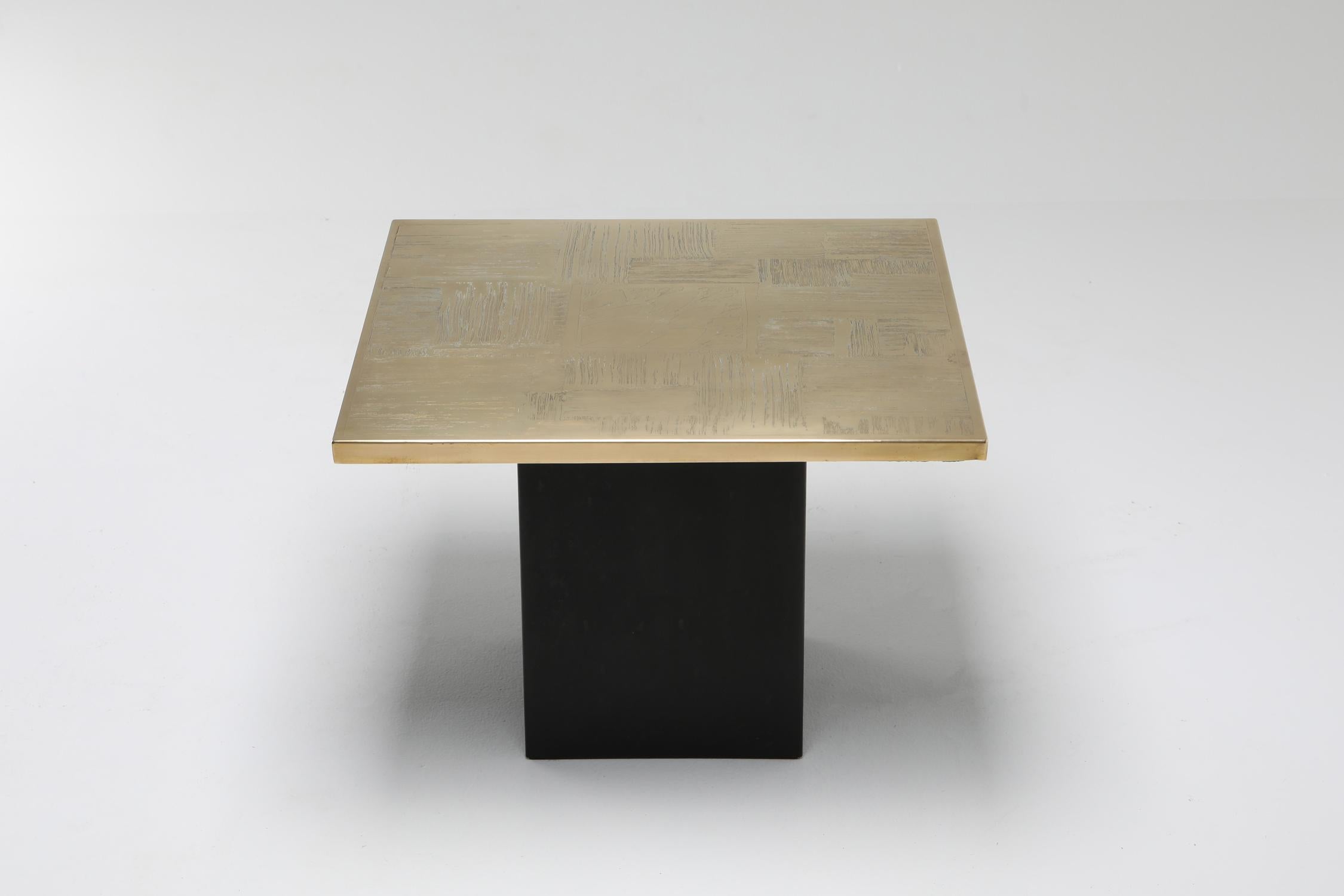 Brass Etched Fine-Art Furniture Coffee Table Set by Christian Heckscher 2