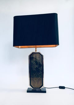 Lámpara de mesa Maho de latón grabado de George Mathias para M2000, Bélgica Años 70