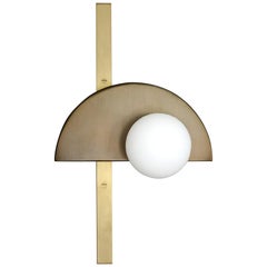 Brass "Exhibition" Wall Light, Square in Circle