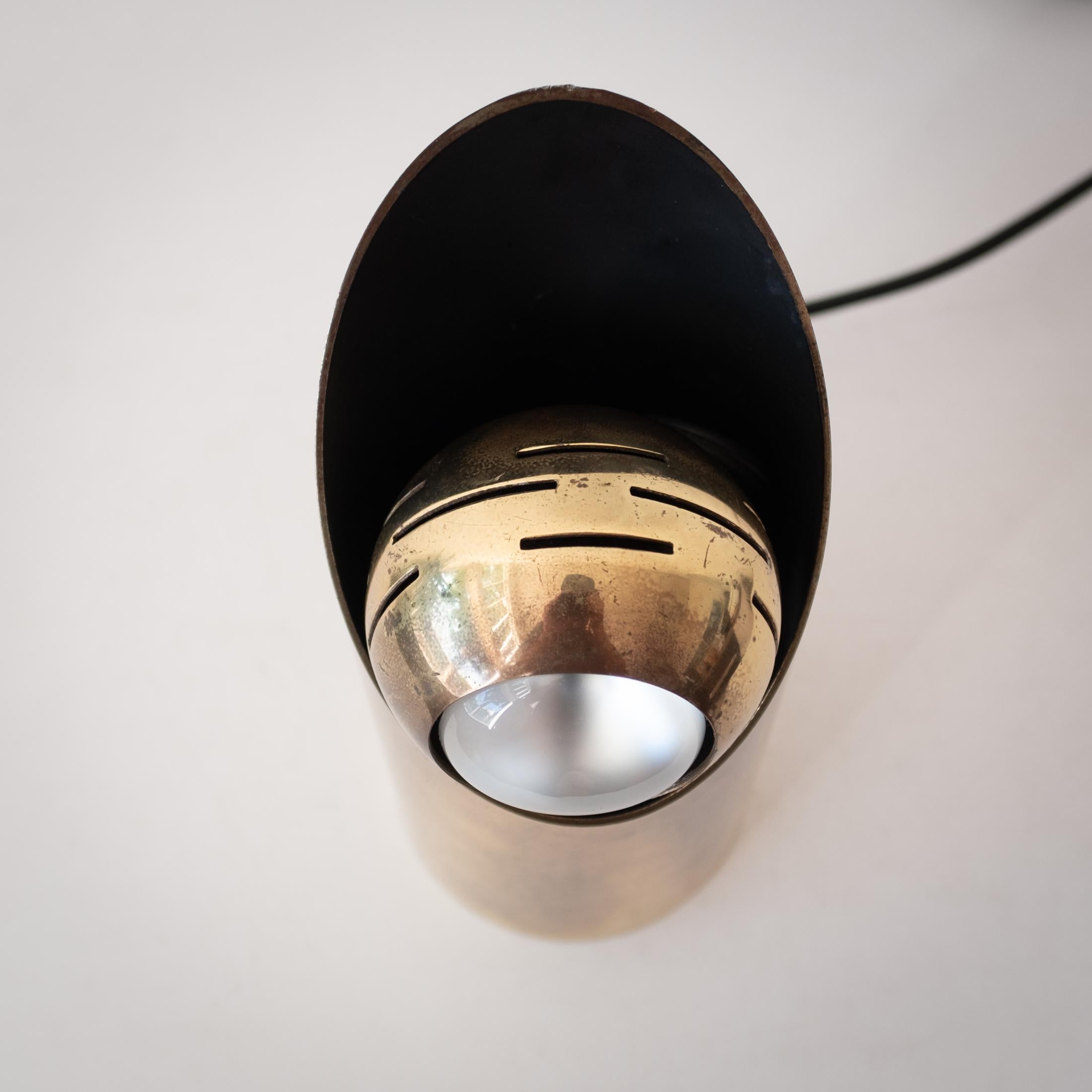 Brass Eyeball Table Spotlight Lamp by Angelo Lelli for Arredoluce For Sale 1