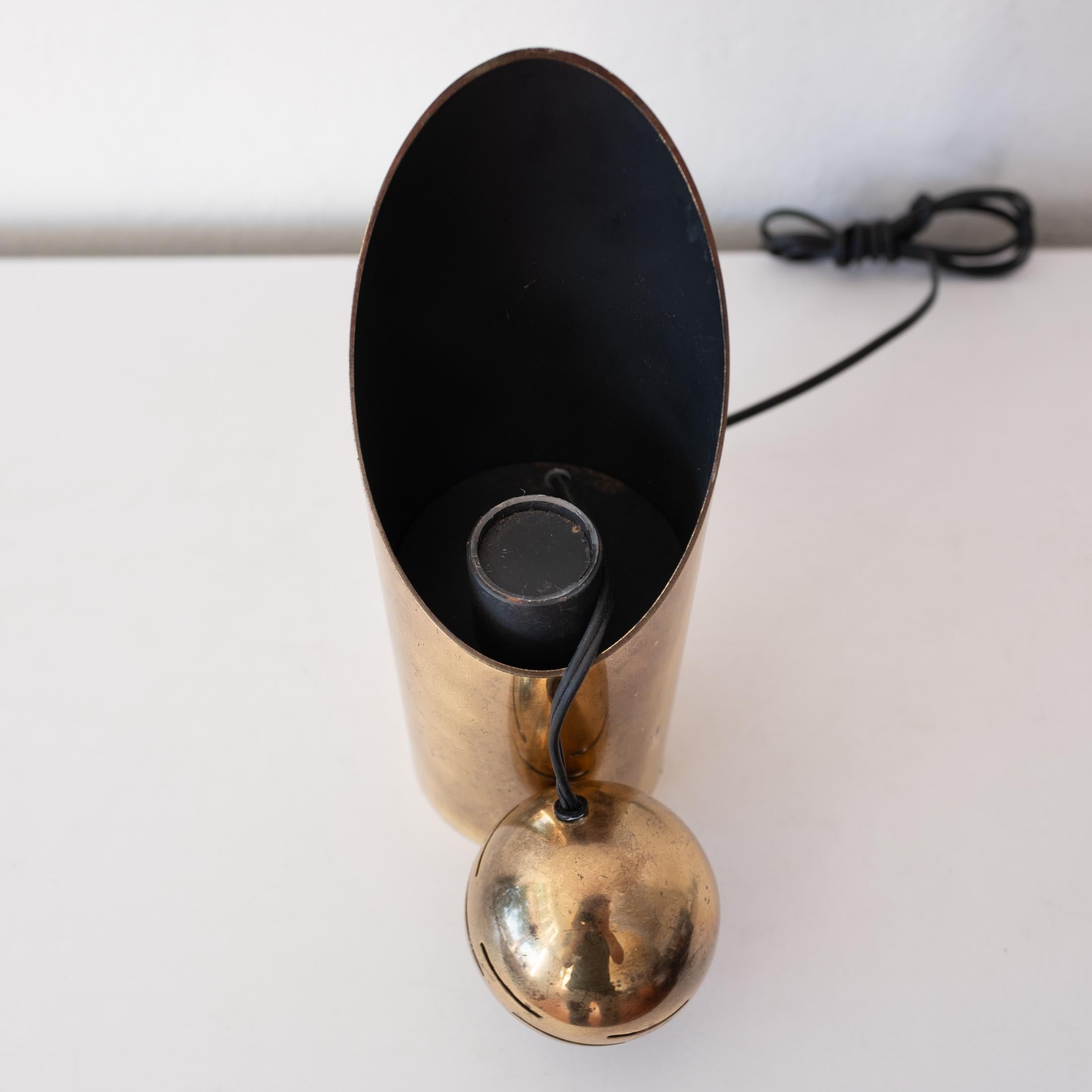 Brass Eyeball Table Spotlight Lamp by Angelo Lelli for Arredoluce For Sale 2