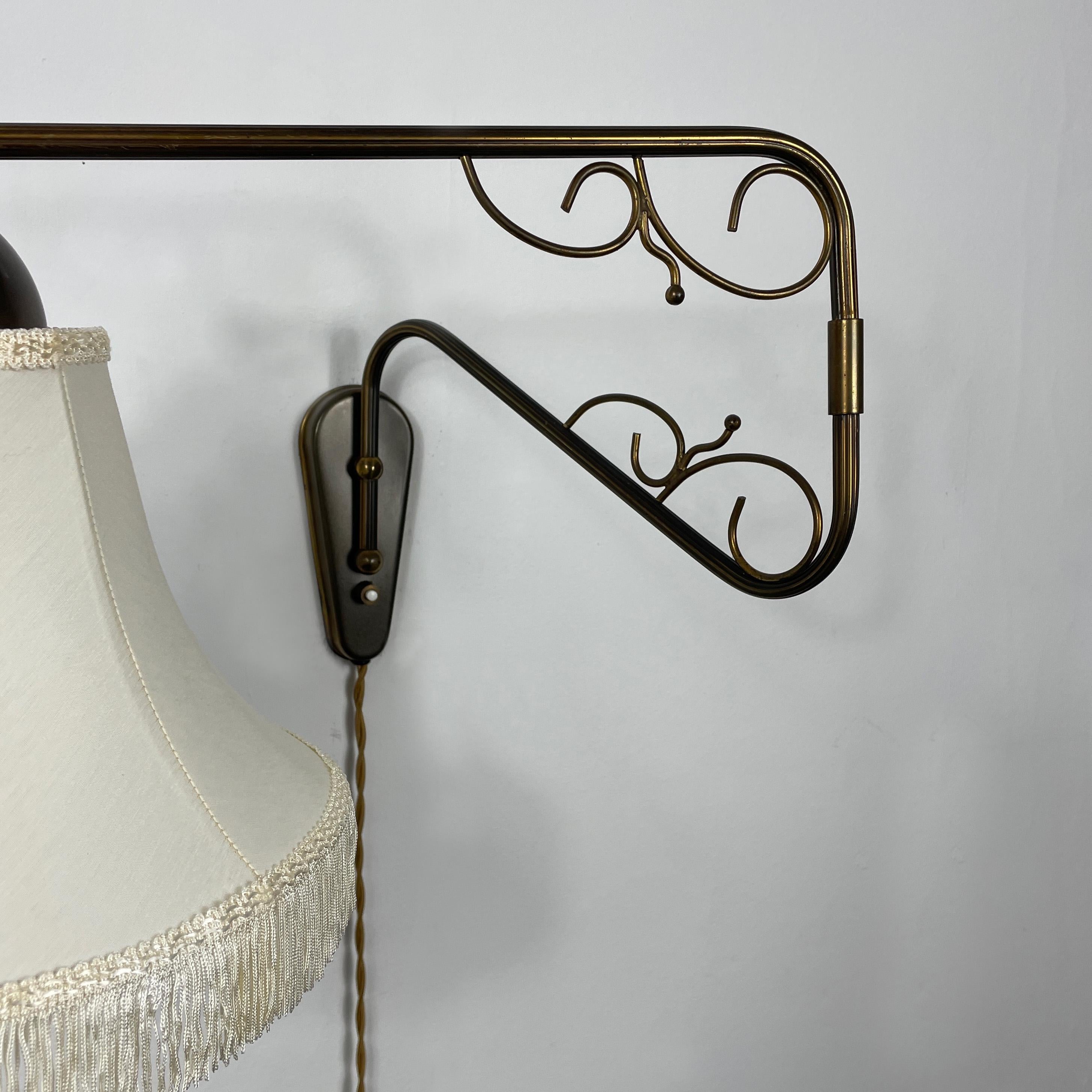 Laiton Applique articulée en laiton et tissu, Suède, années 1940 en vente