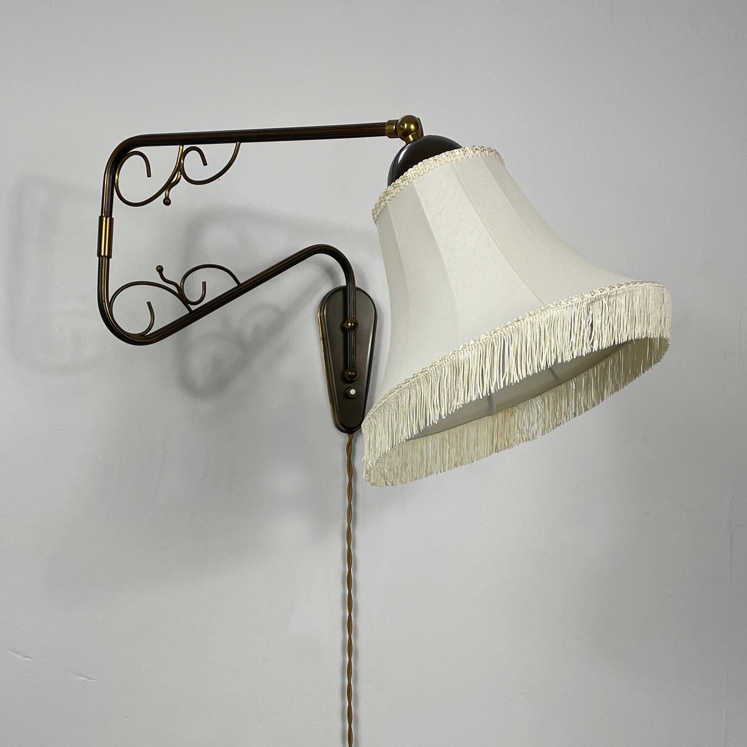 Applique articulée en laiton et tissu, Suède, années 1940 en vente 2