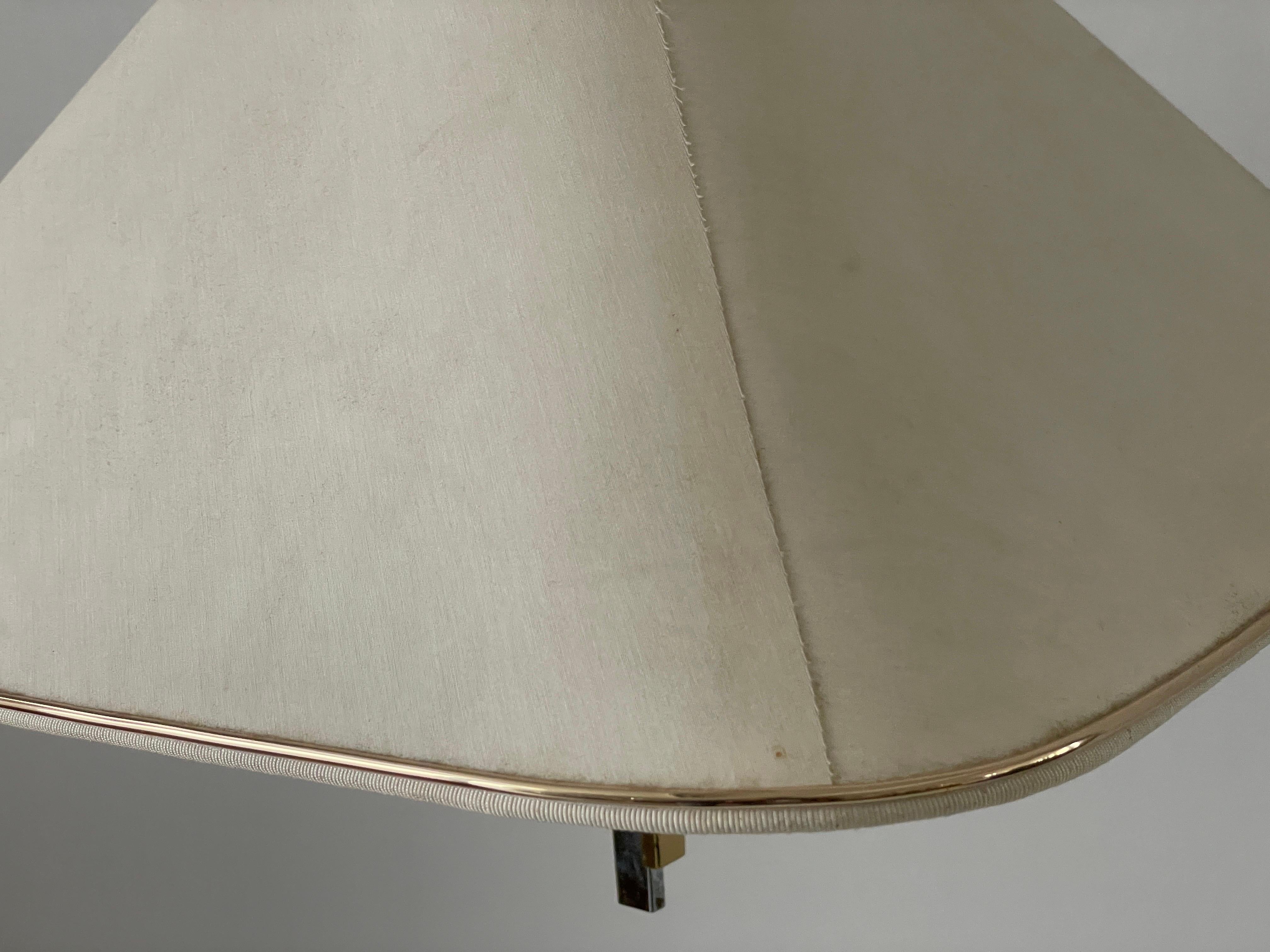 Lampada a sospensione con paralume in ottone e tessuto di Schulz-Adam Leuchten, anni '80, Germania in vendita 4