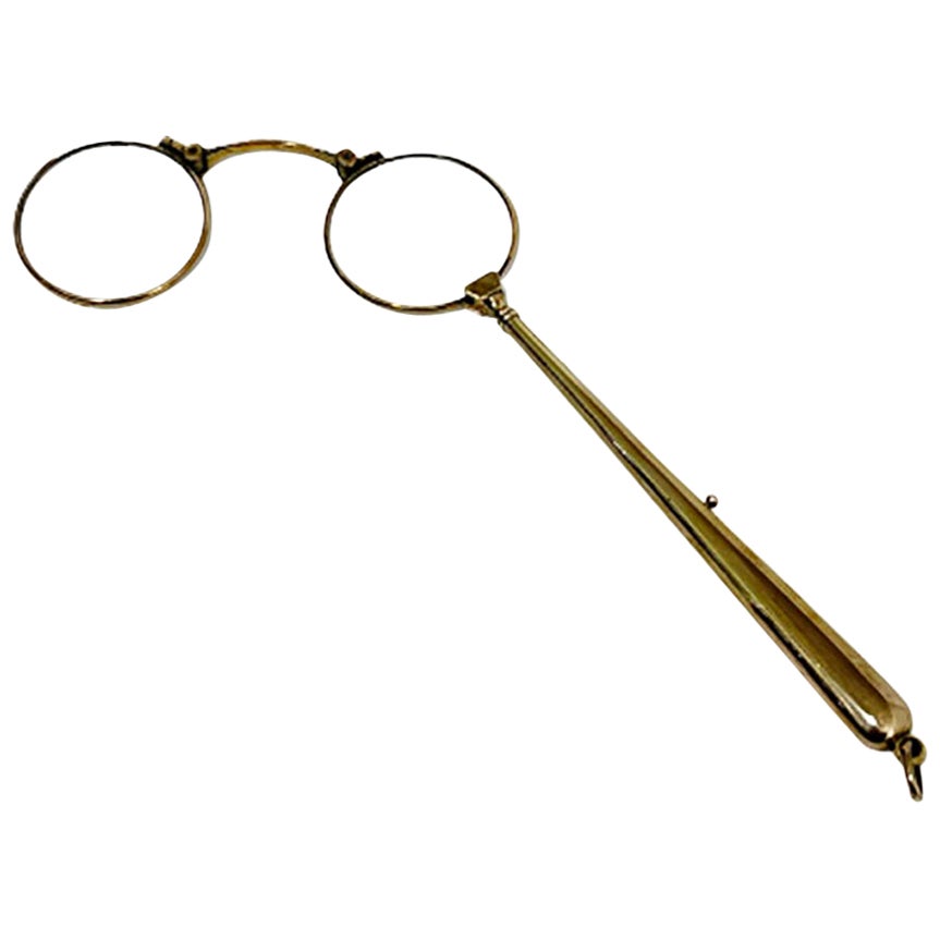 Brass Face-a-Main Lorgnette, ca. 1870