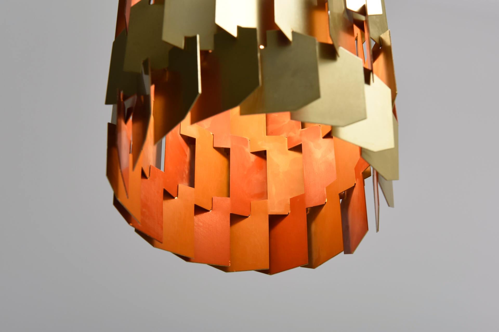 Mid-20th Century Brass Facet Pendant by Lyfa, Denmark