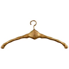Brass Faux Bamboo Coat Clothes Hanger, 1960