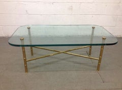 Brass Faux Bamboo Coffee Table