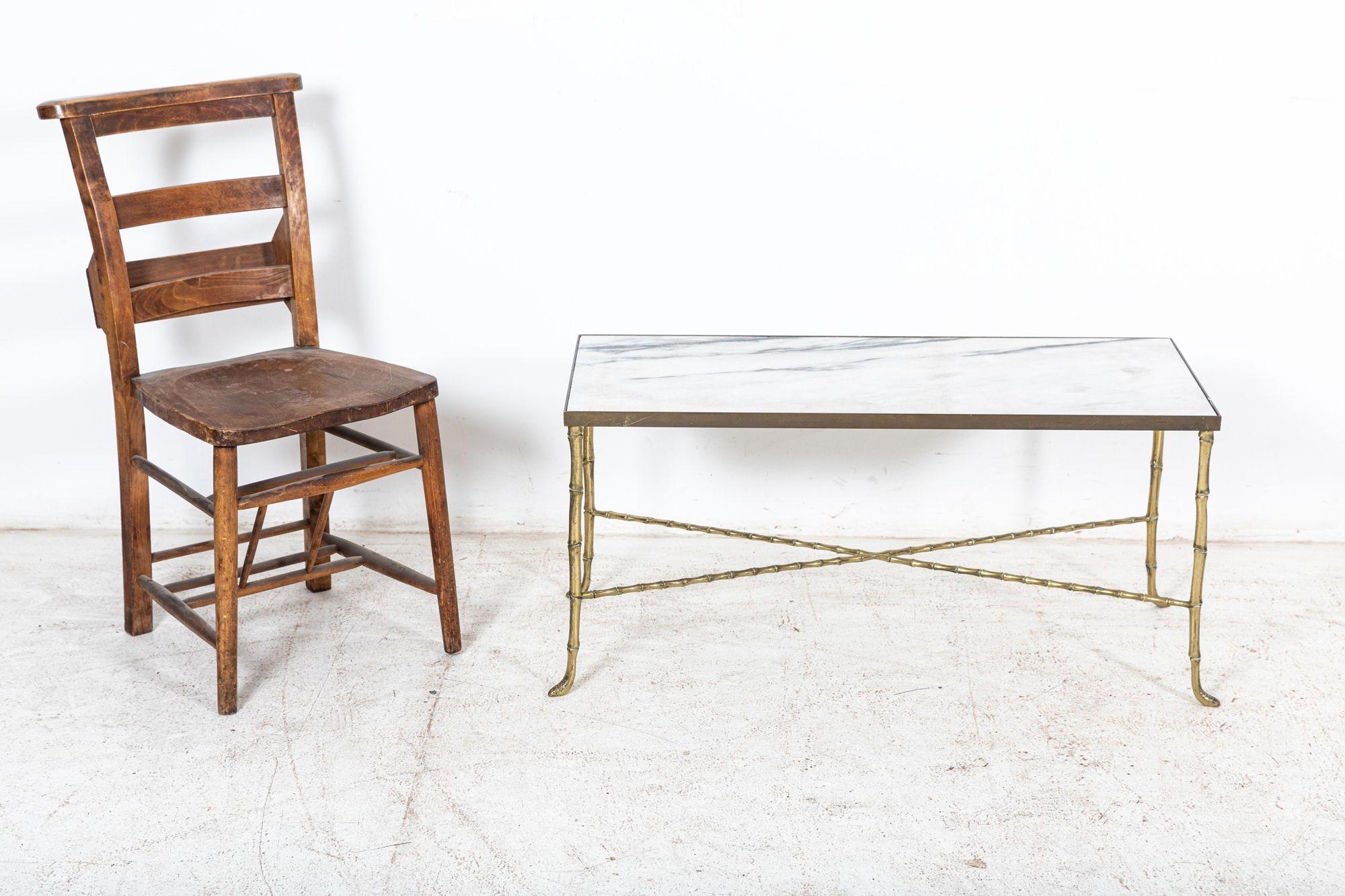 Brass Faux Bamboo Coffee Table In Good Condition For Sale In Staffordshire, GB