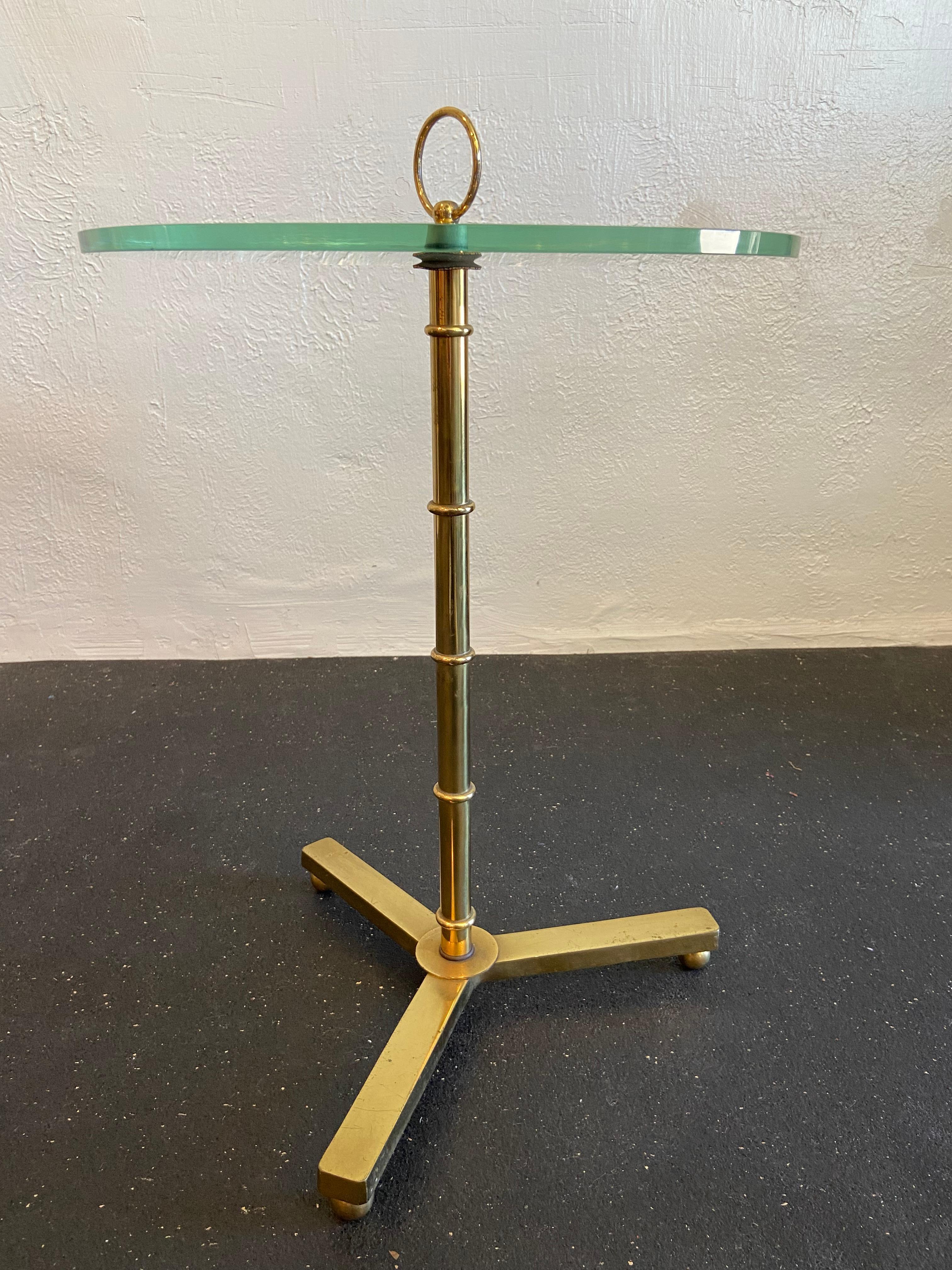 Unknown Brass Faux Bamboo Drink Table