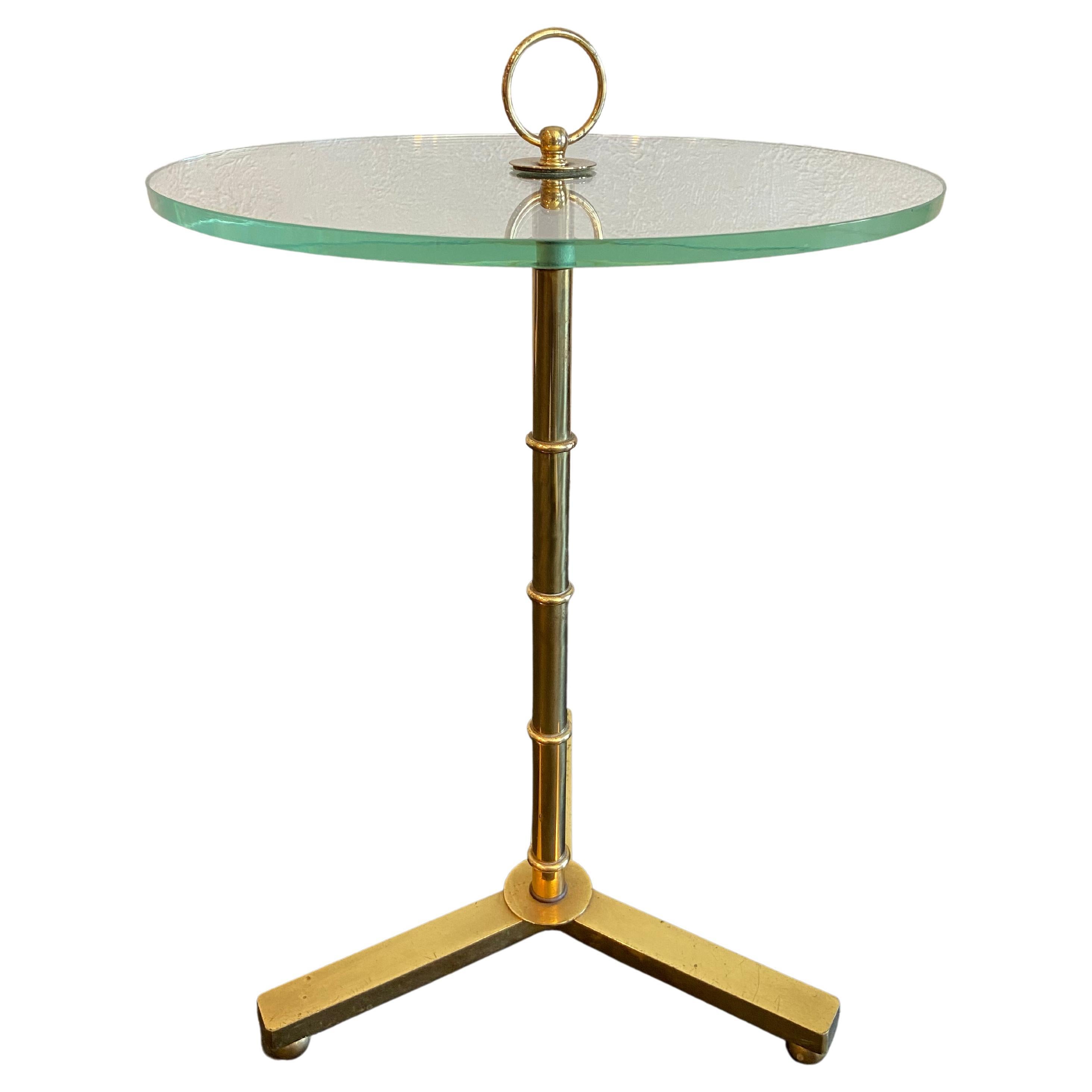 Brass Faux Bamboo Drink Table