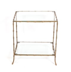 Brass Faux Bamboo End Table