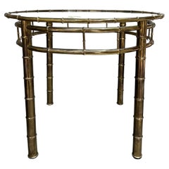 Brass Faux Bamboo Italian Table circa 1970