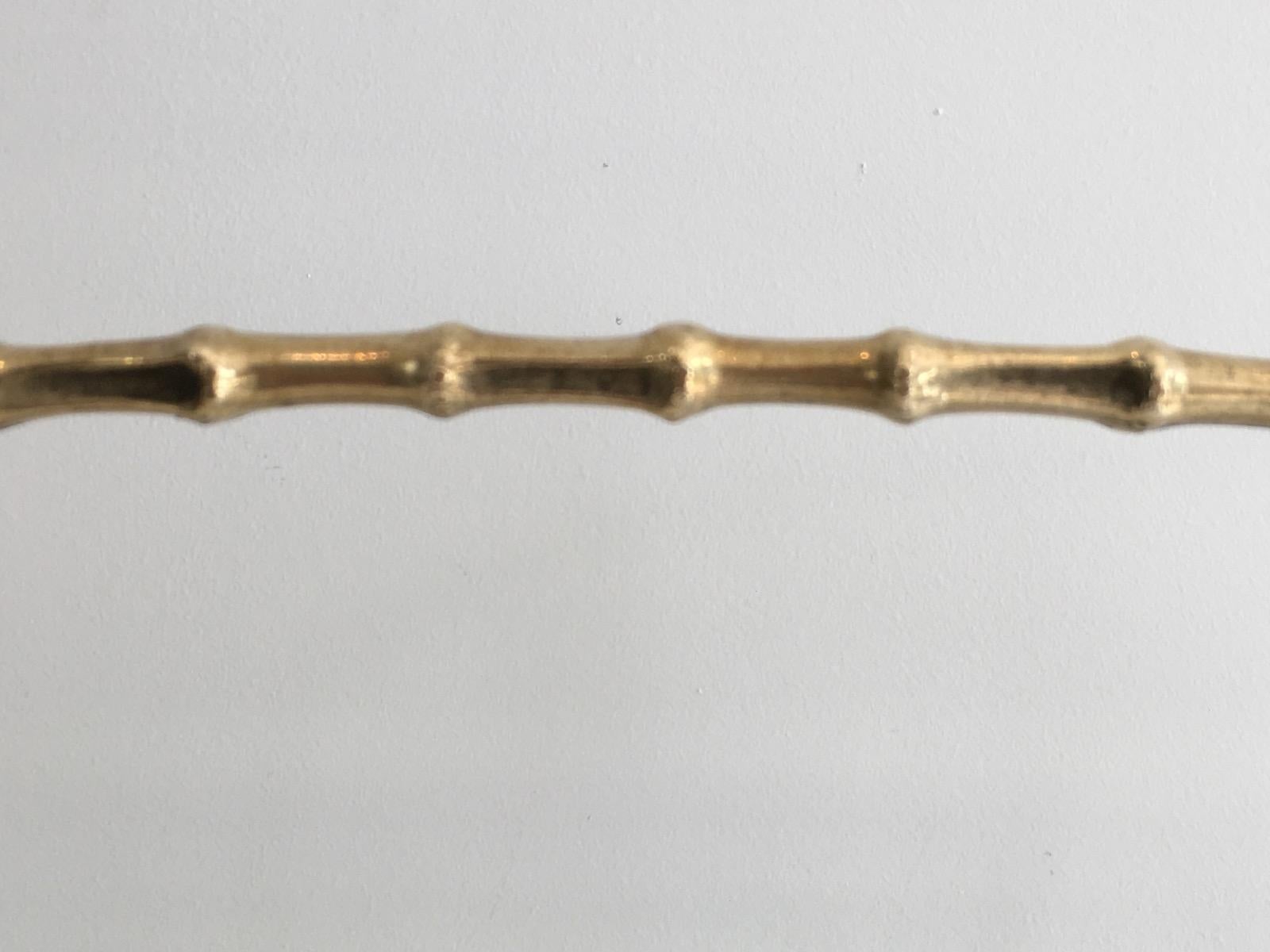 Brass Faux-Bamboo Magazine Rack by Maison Baguès For Sale 8